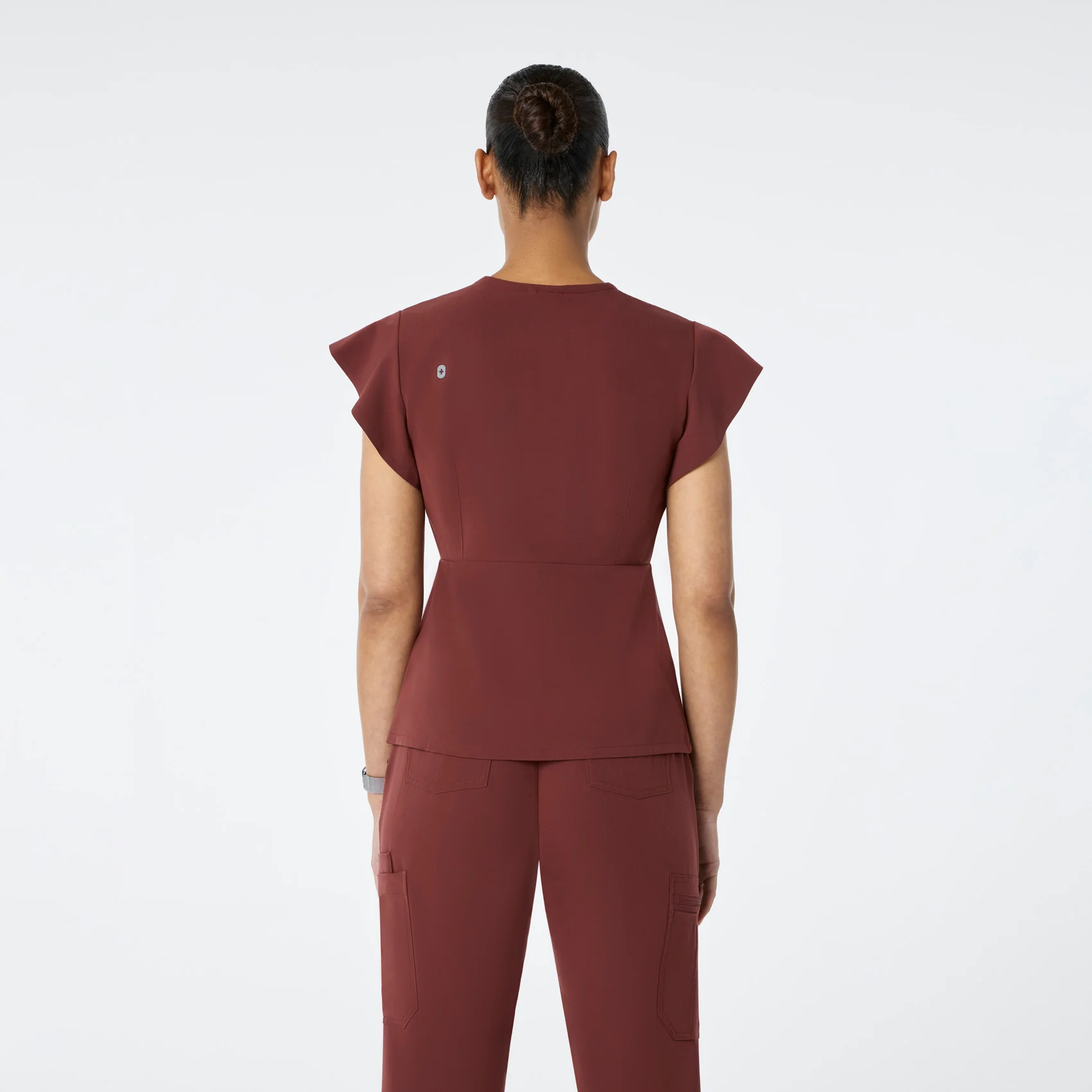women's Walnut Eveleigh Slim Peplum - Scrub Top - Image 5
