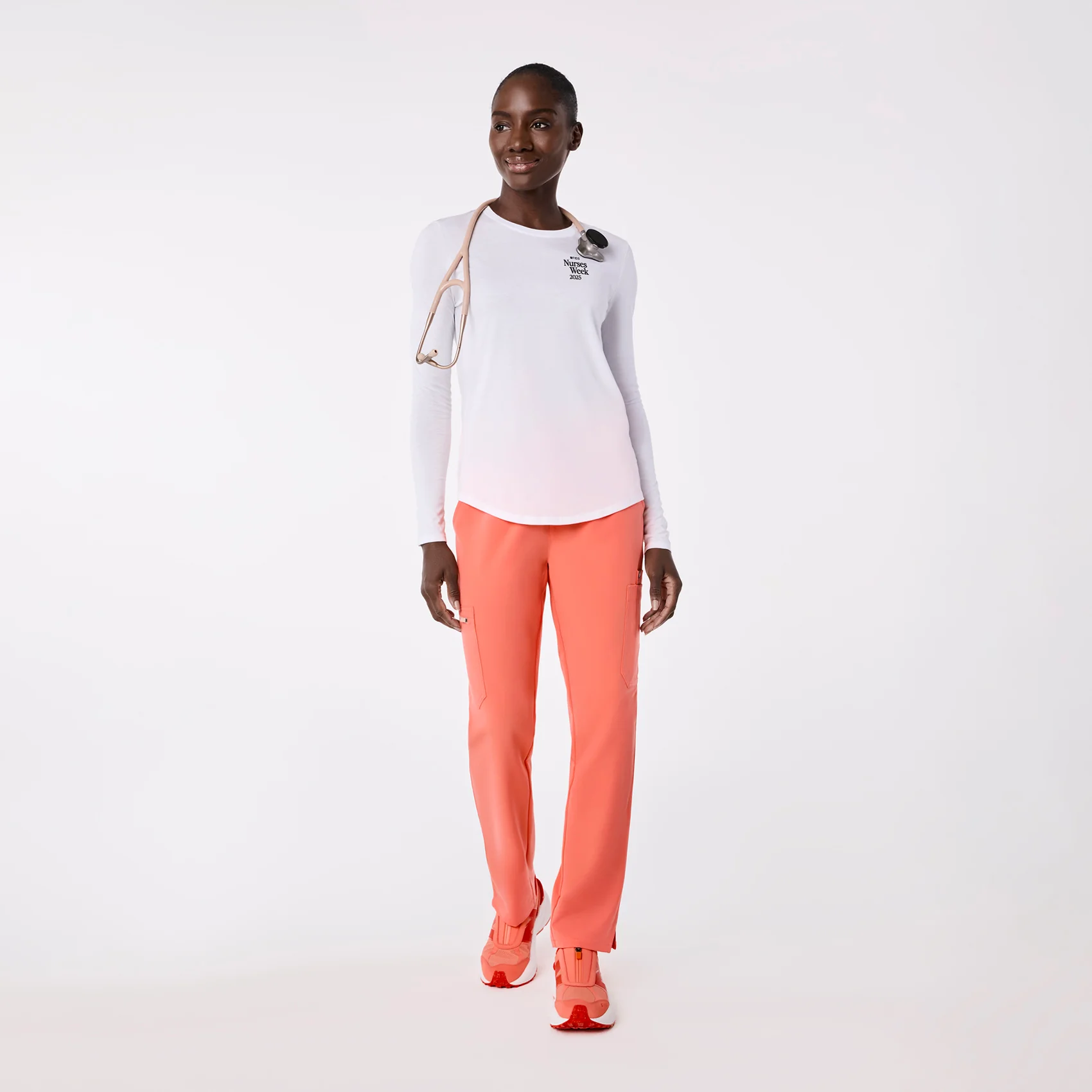 women's White Favorite Vital Sign Supersoft - Longsleeve Underscrub - Image 7