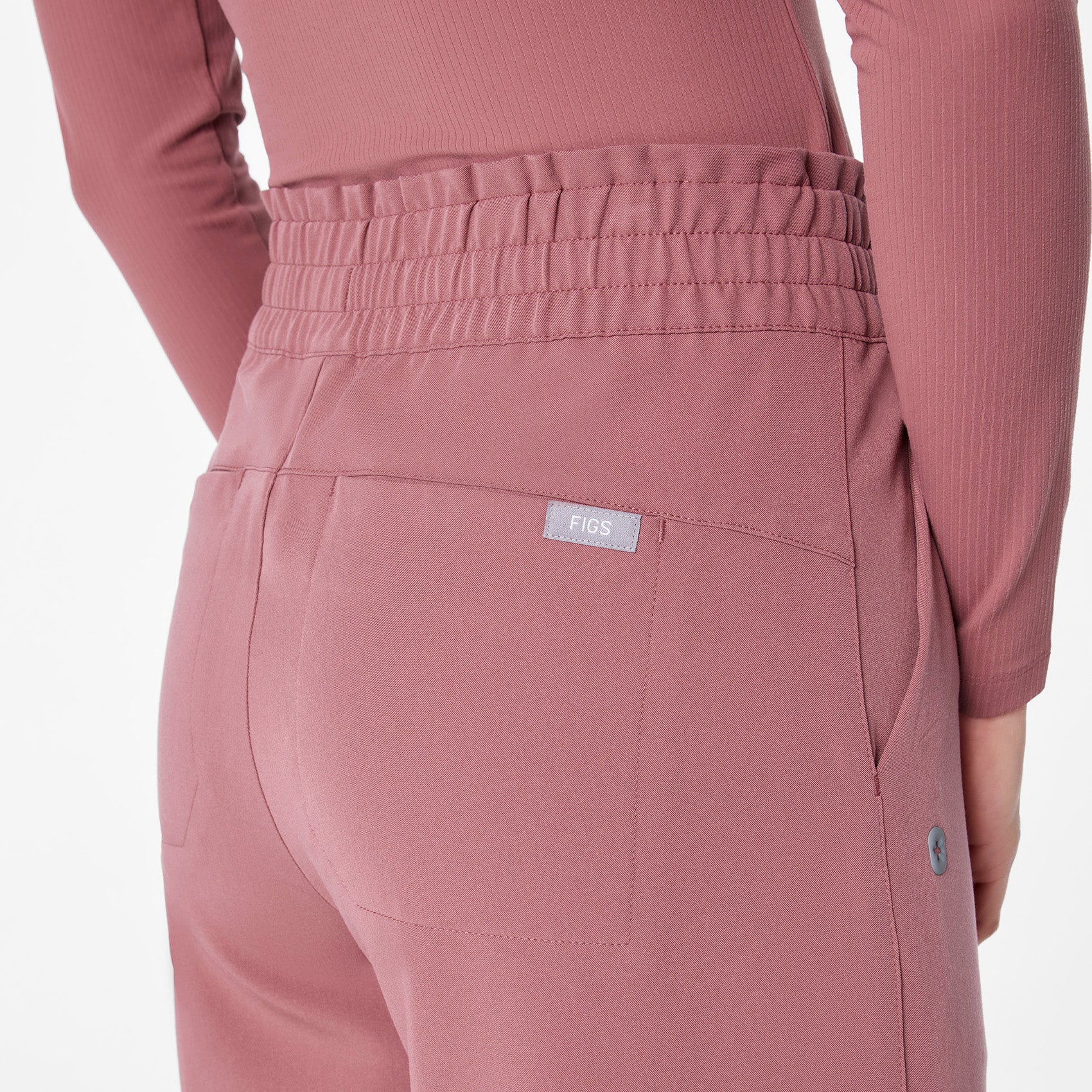 women's Mauve High Waisted Allison Ultra Wide Leg - Scrub Pant - Image 7