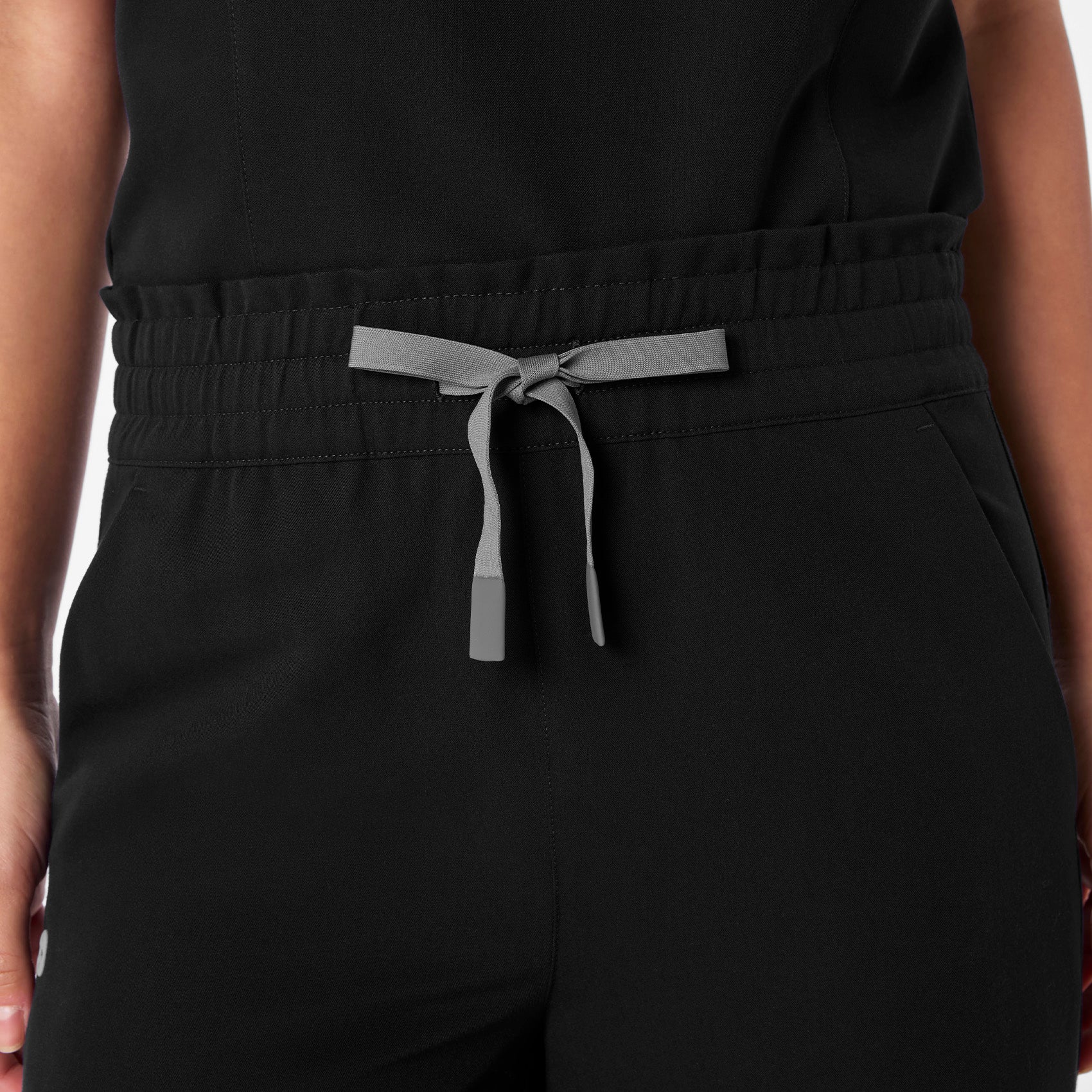 women's Black High Waisted Allison Ultra Wide Leg - Tall Scrub Pant - Image 6