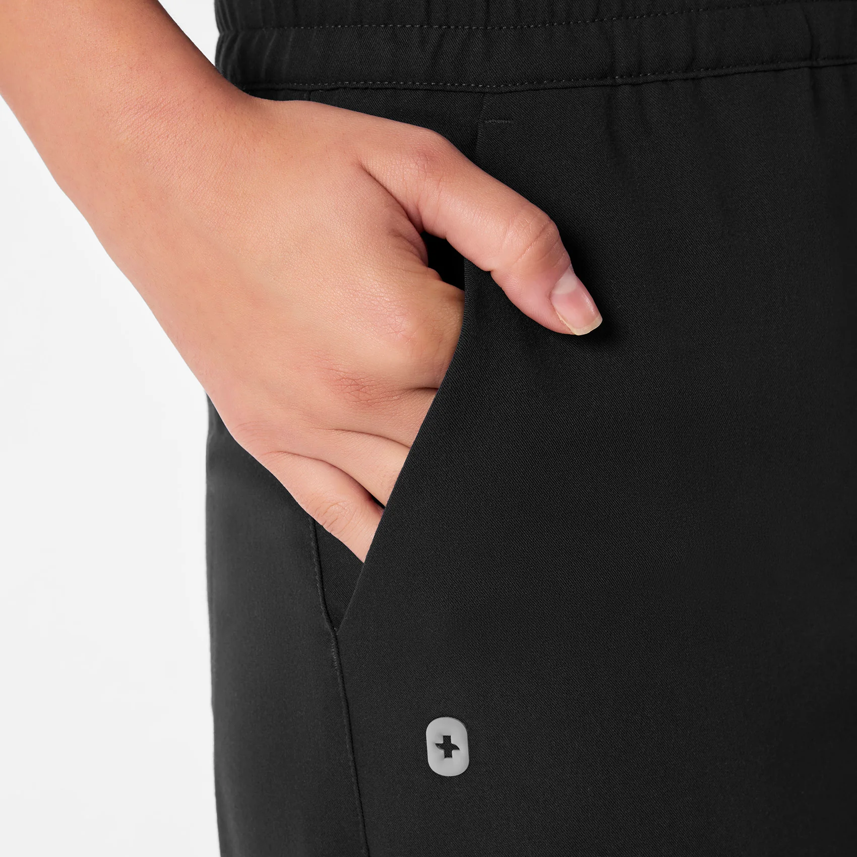 women's Black High Waisted Allison Ultra Wide Leg - Tall Scrub Pant - Image 7