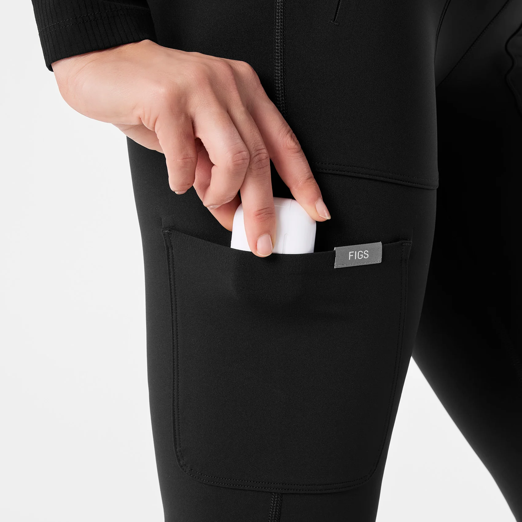 women's Black High Waisted Ashland - Flare ScrubLegging™ - Image 7