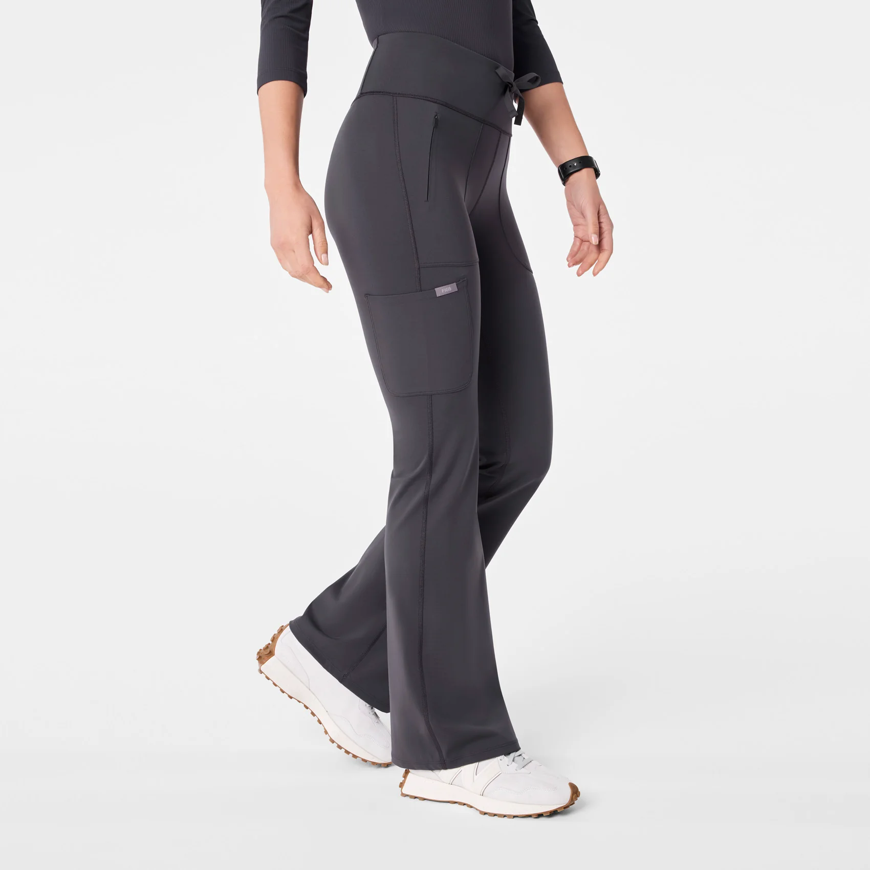 women's Charcoal High Waisted Ashland - Flare ScrubLegging™ - Image 4