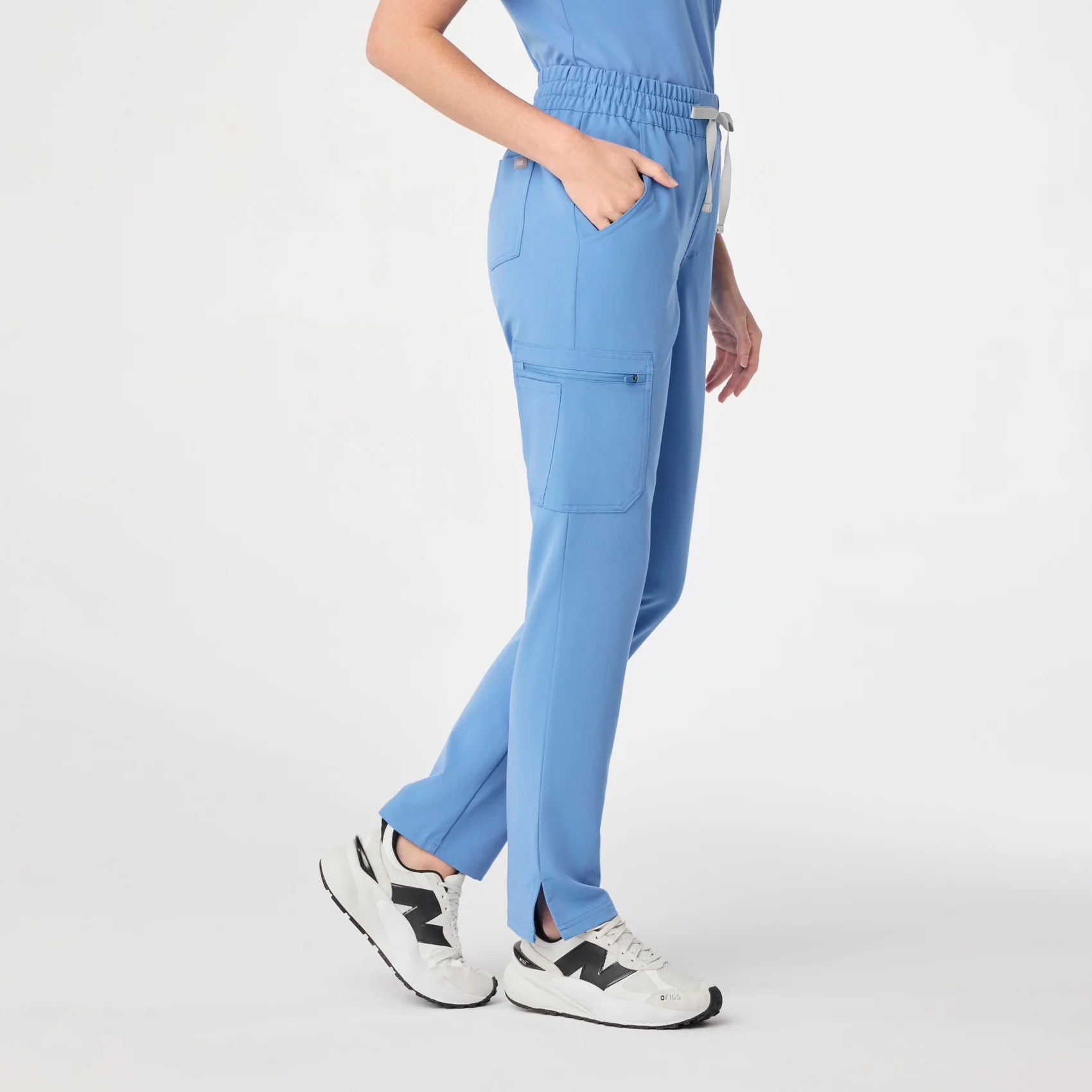 women's Ceil Blue High Waisted Dowa - Scrub Pant (3XL-6XL) - Image 3