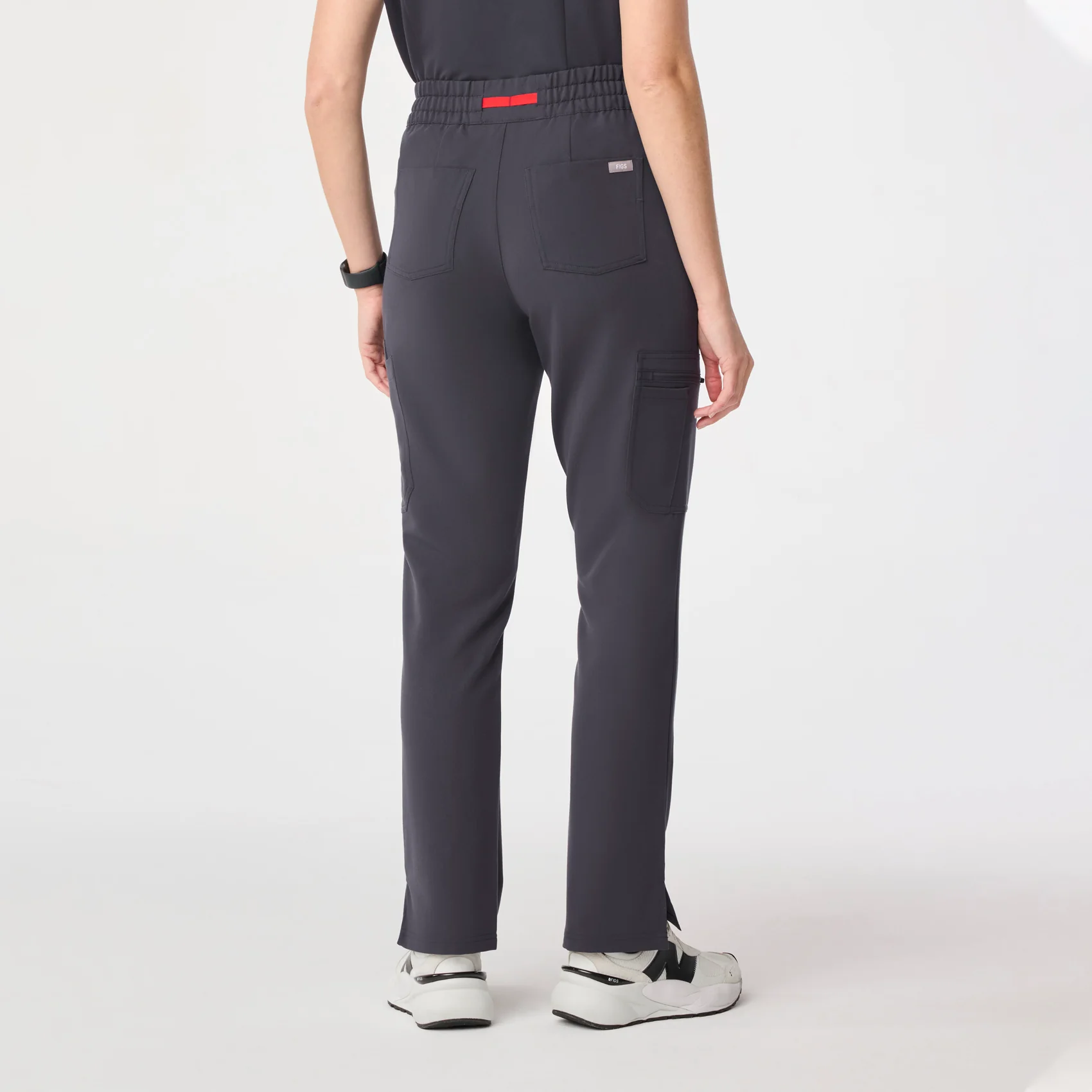 women's Charcoal High Waisted Dowa - Petite Scrub Pant - Image 4