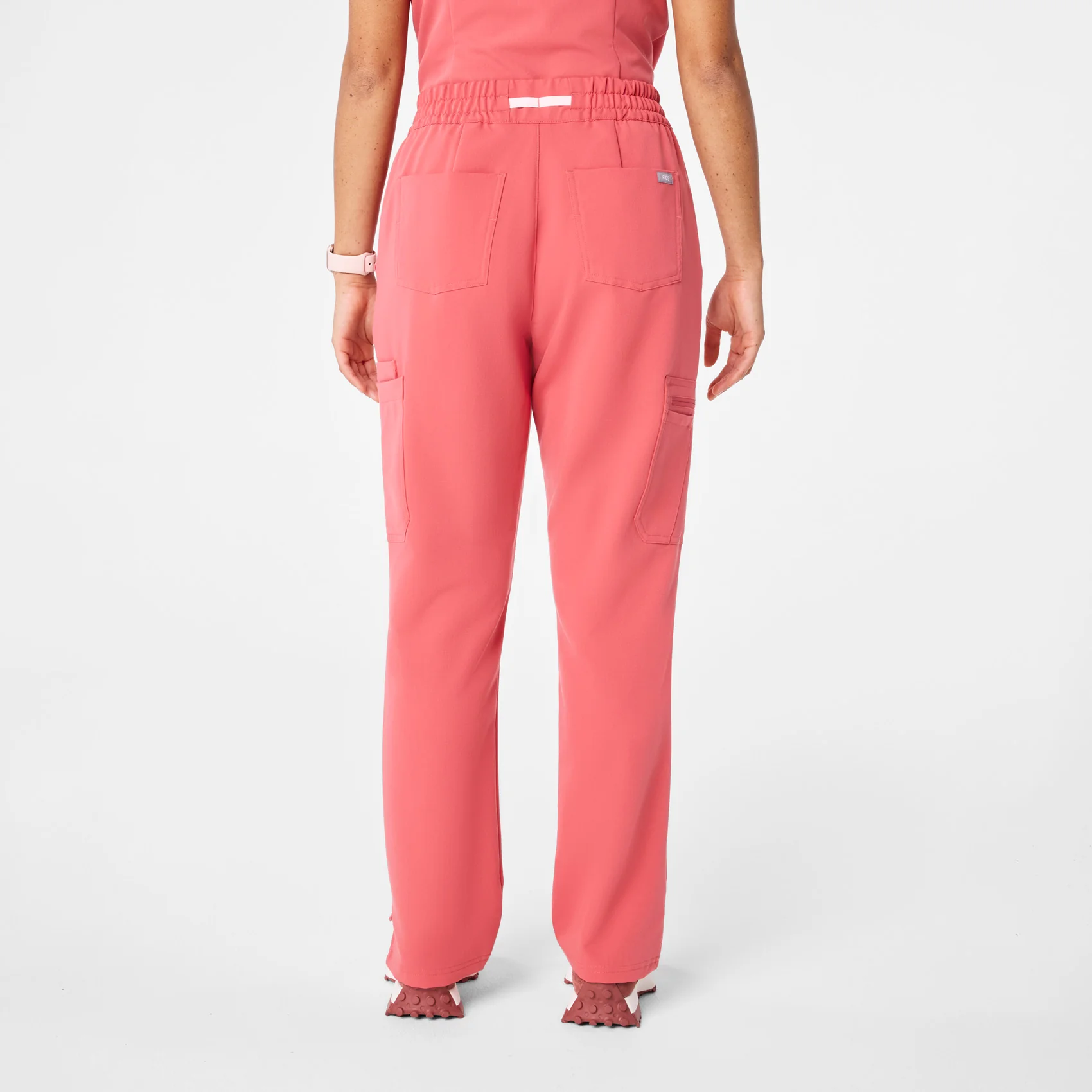 women's Pulmonary Pink High Waisted Dowa - Petite Scrub Pants - Image 4