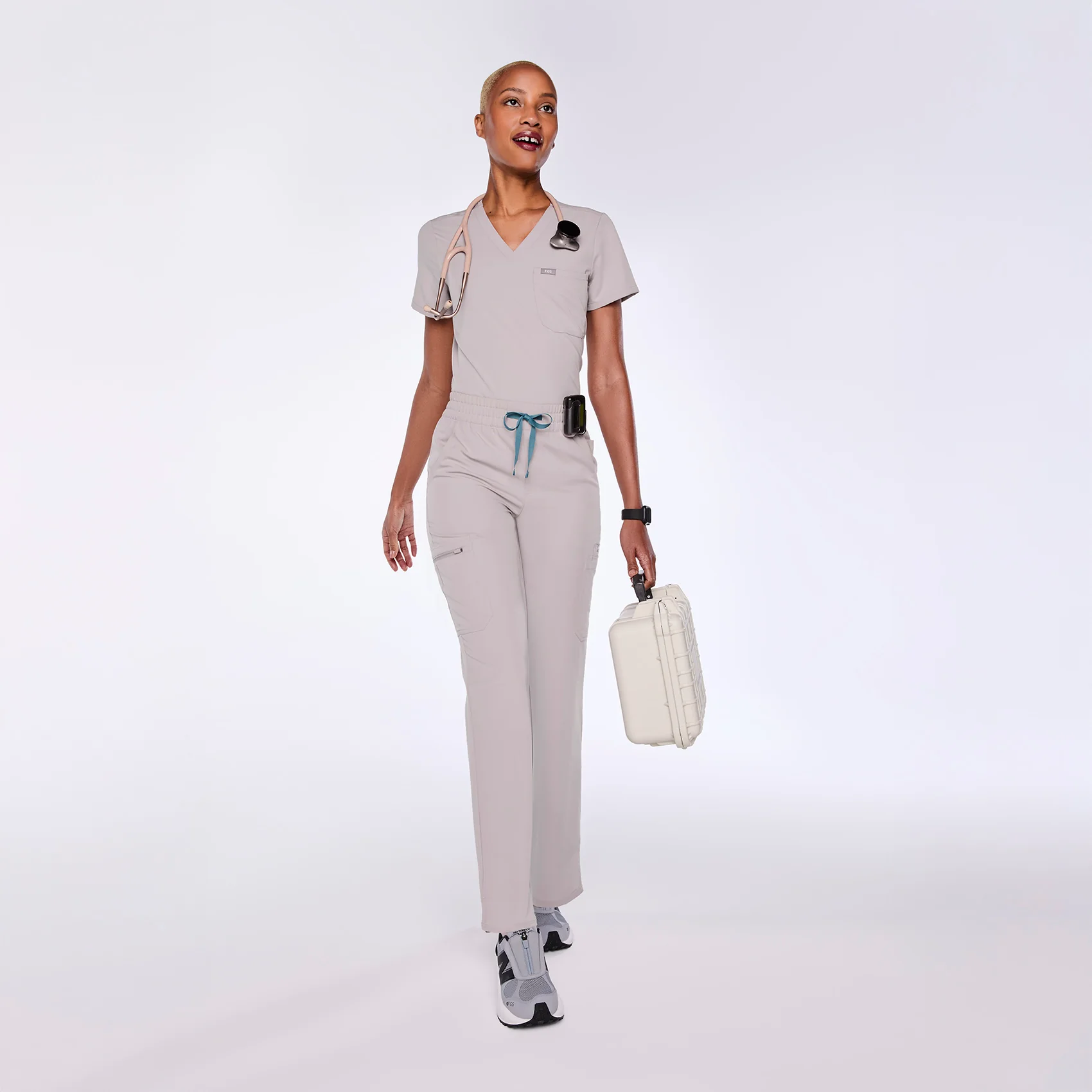 women's Slate High Waisted Dowa - Petite Scrub Pants - Image 2