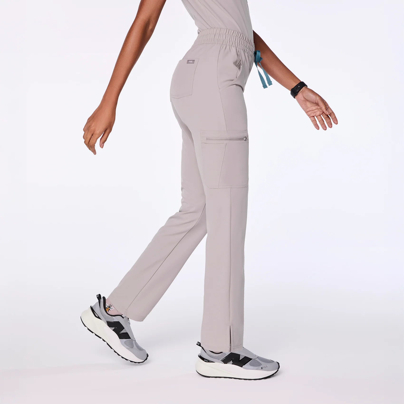 women's Slate High Waisted Dowa - Petite Scrub Pants - Image 3
