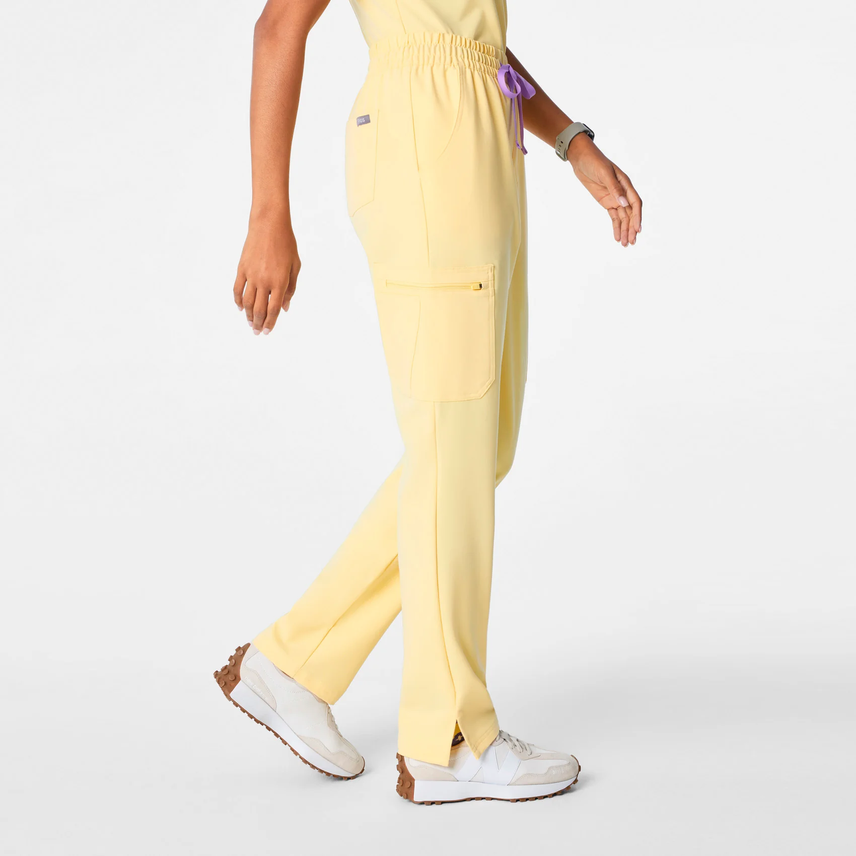 women's Butter Yellow High Waisted Dowa - Scrub Pants - Image 3