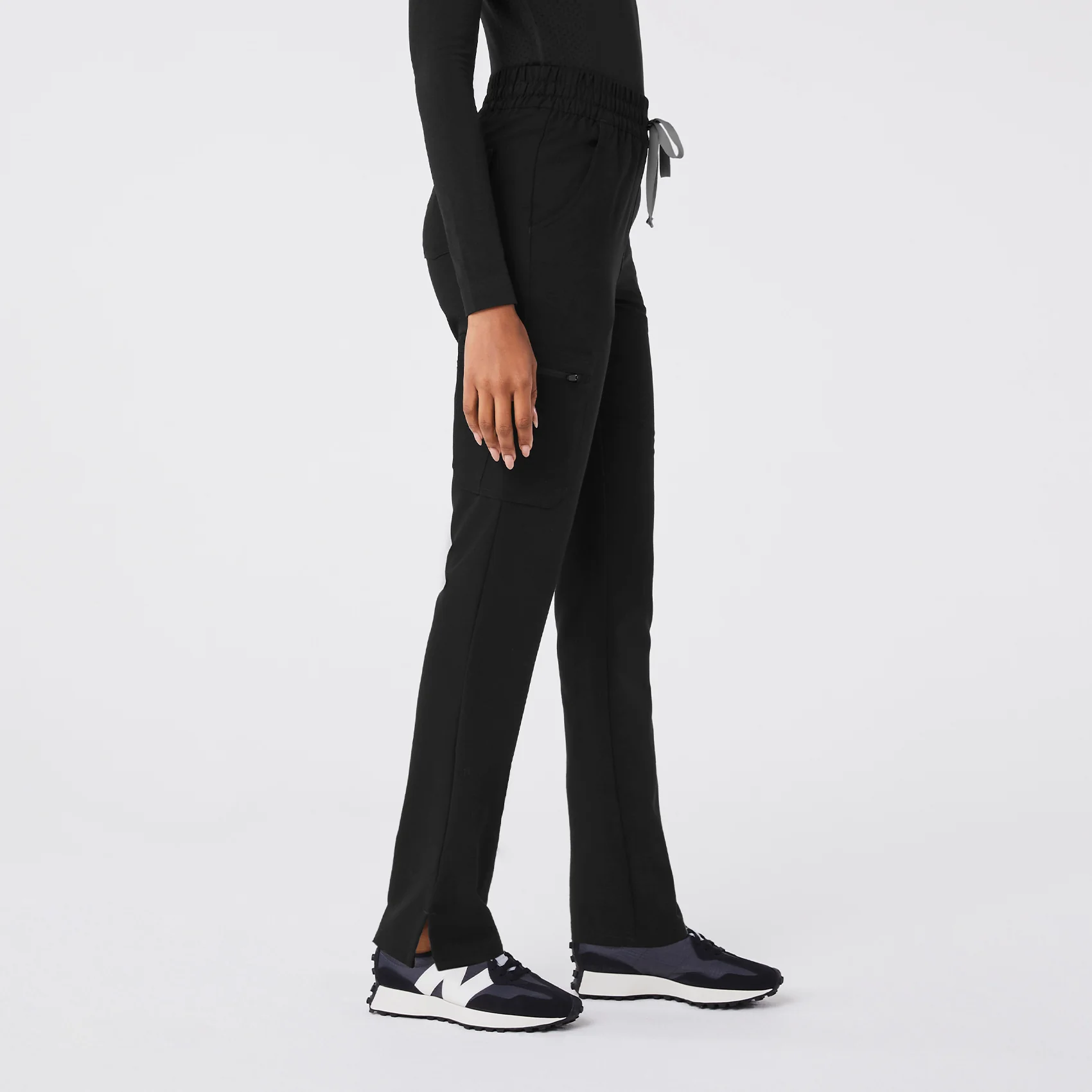 women's Black High Waisted Dowa - Tall Scrub Pant - Image 3