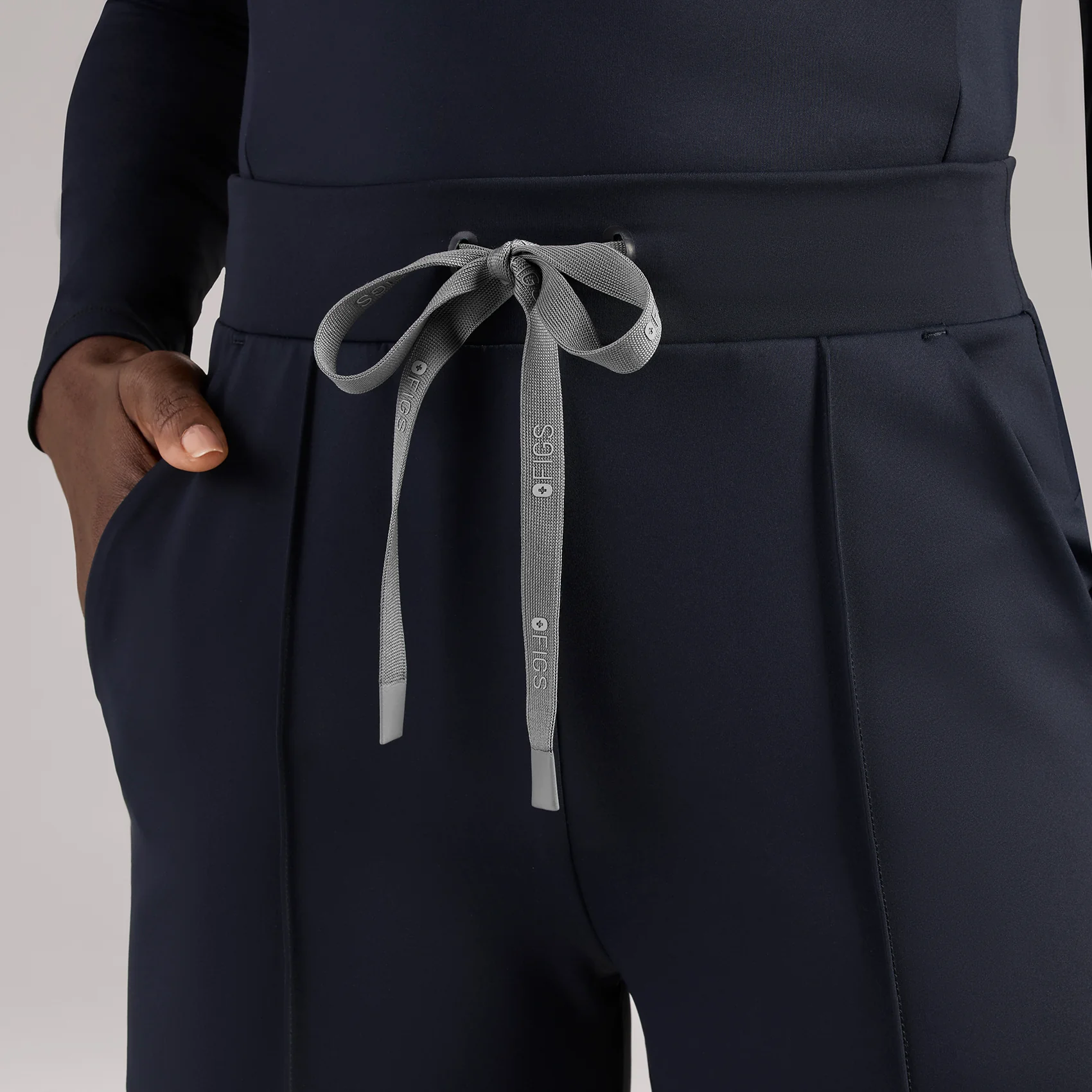 women's Navy High Waisted Piedra FORMx™ Straight Leg - Petite Scrub Pant - Image 6