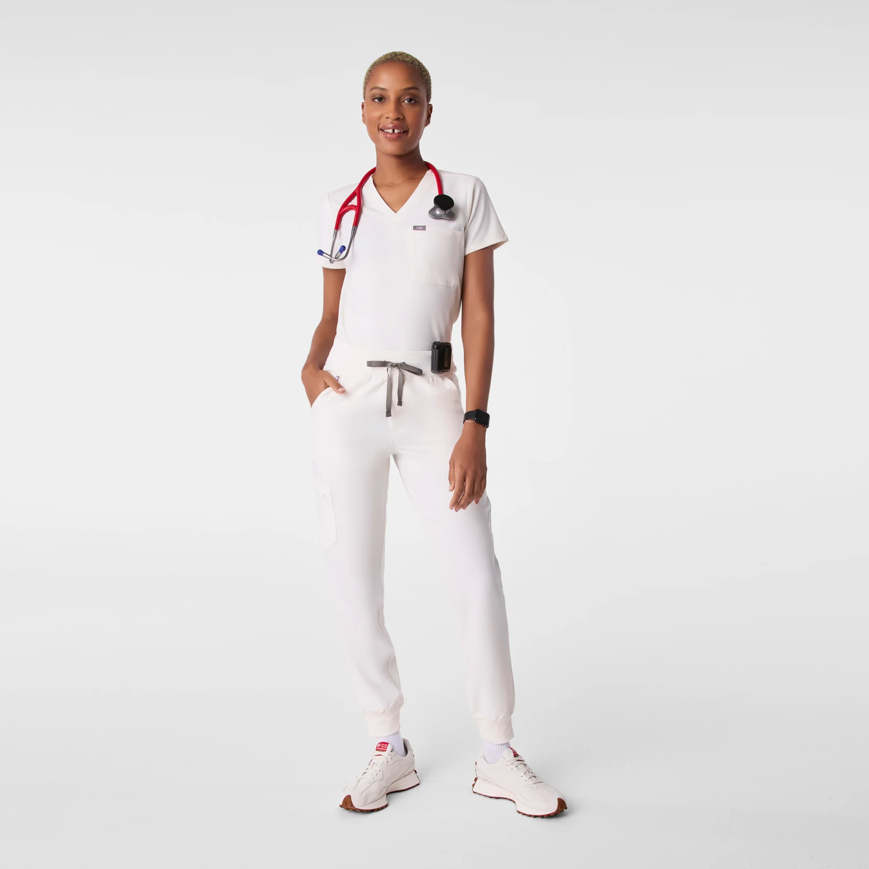 women's Off White High Waisted Zamora - Petite Jogger Scrub Pant™ - Image 2