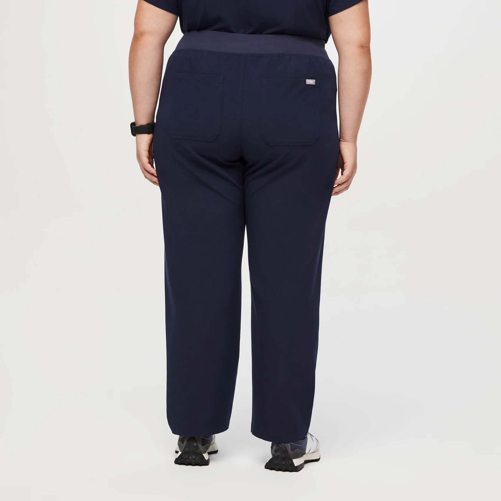 women's Navy High Waisted Livingston™ - Petite Basic Scrub Pants (3XL - 6XL) - Image 4