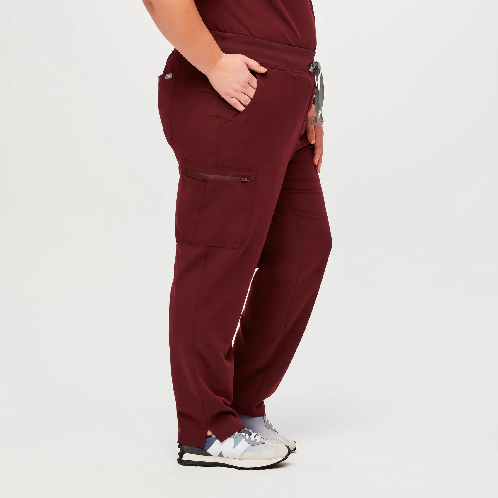 women's Burgundy High Waisted Yola™ - Petite Skinny Scrub Pants (3XL - 6XL) - Image 3