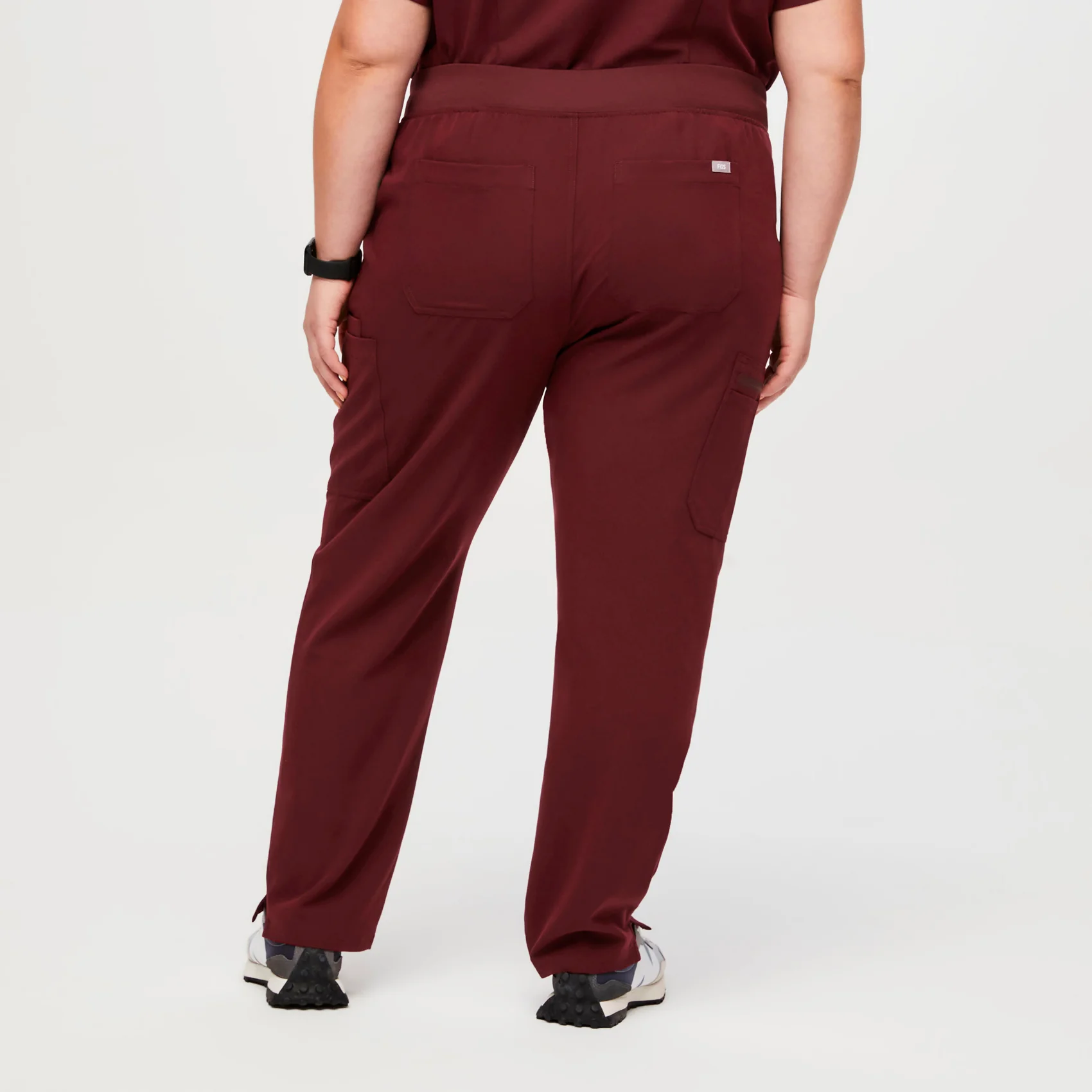 women's Burgundy High Waisted Yola™ - Petite Skinny Scrub Pants (3XL - 6XL) - Image 4