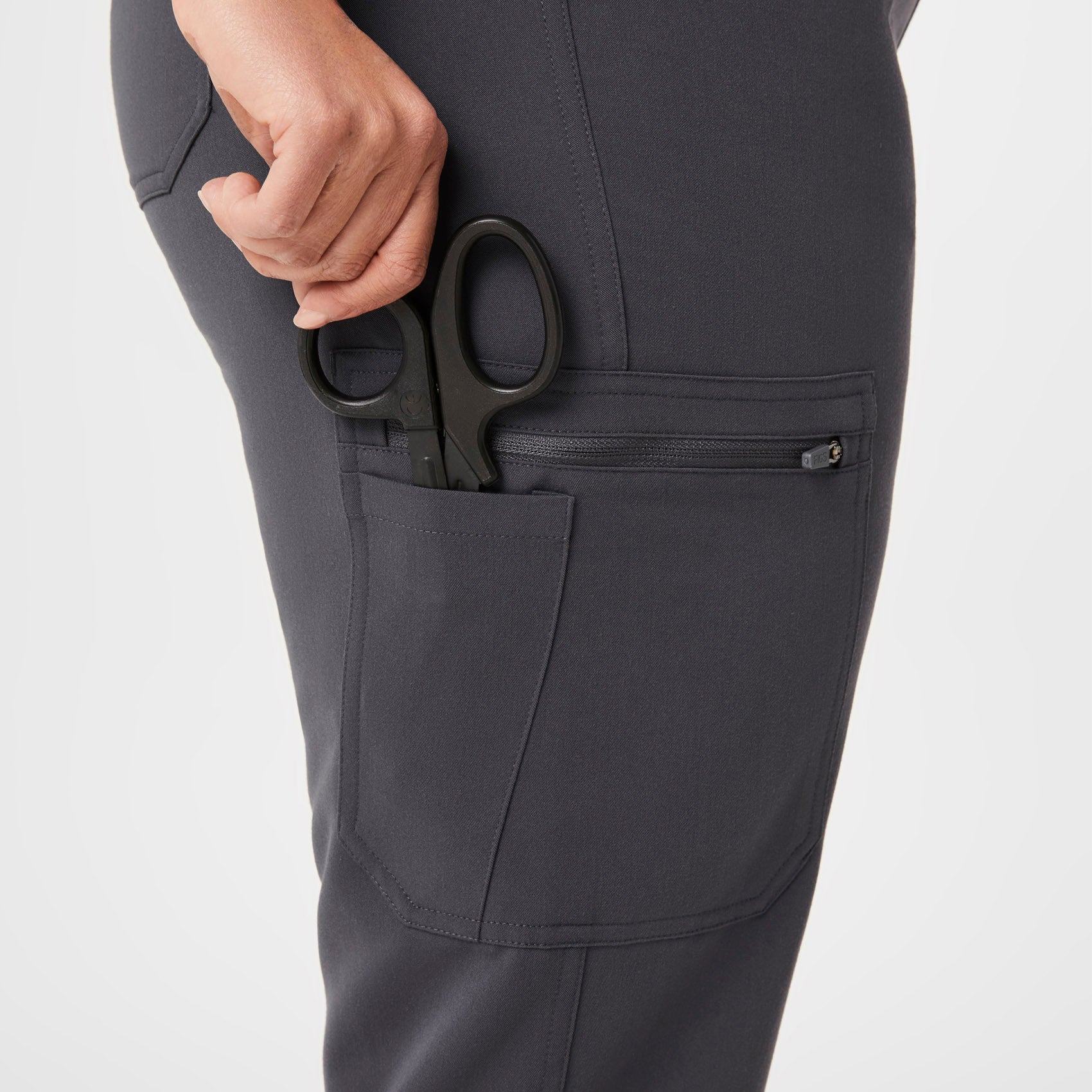 women's Charcoal High Waisted Yola™ - Petite Skinny Scrub Pants (3XL - 6XL) - Image 6