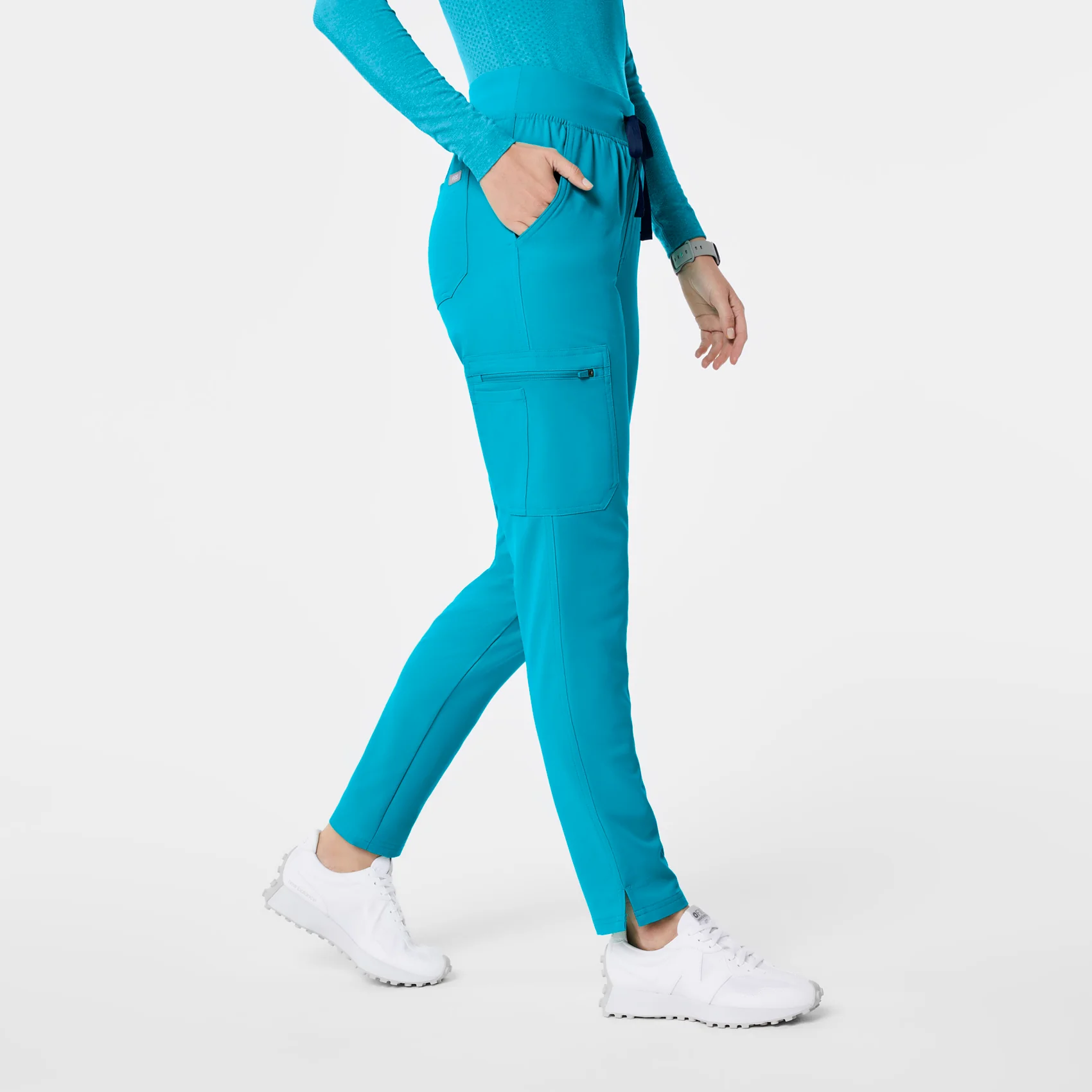 women's Teal High Waisted Yola - Skinny Scrub Pant™ - Image 3