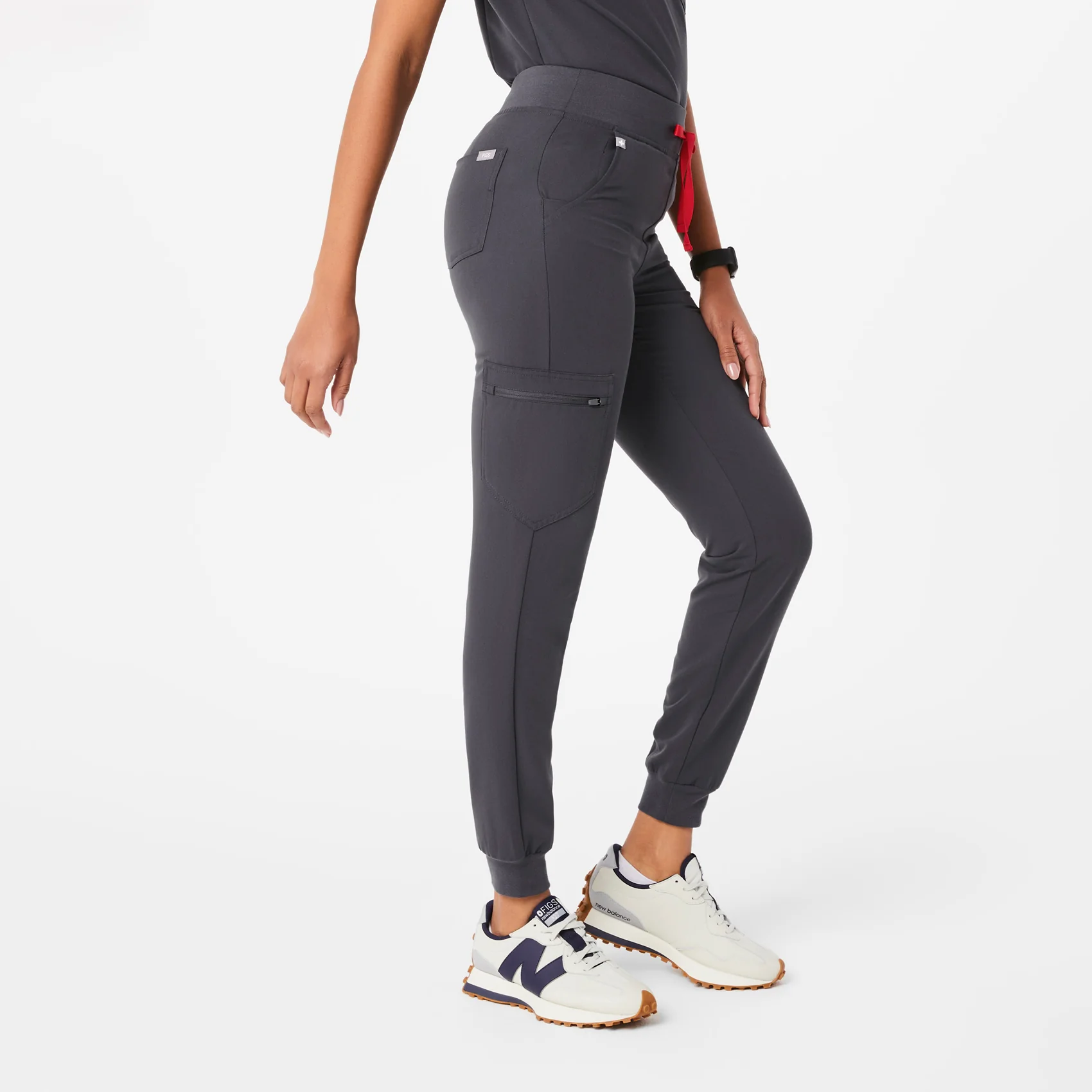 women's Charcoal High Waisted Zamora™ - Jogger Scrub Pants (3XL - 6XL) - Image 3