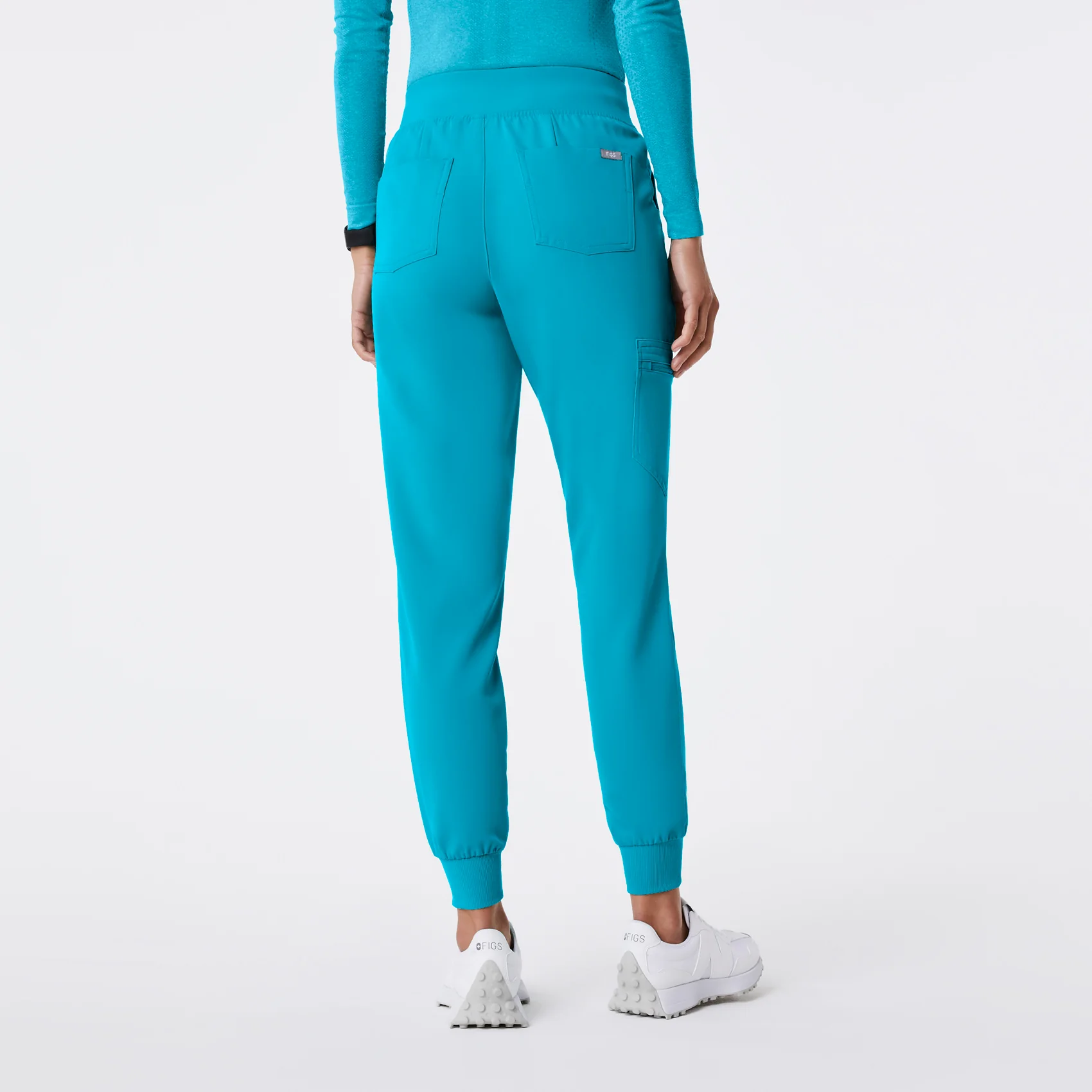 women's Teal High Waisted Zamora - Jogger Scrub Pant™ - Image 4