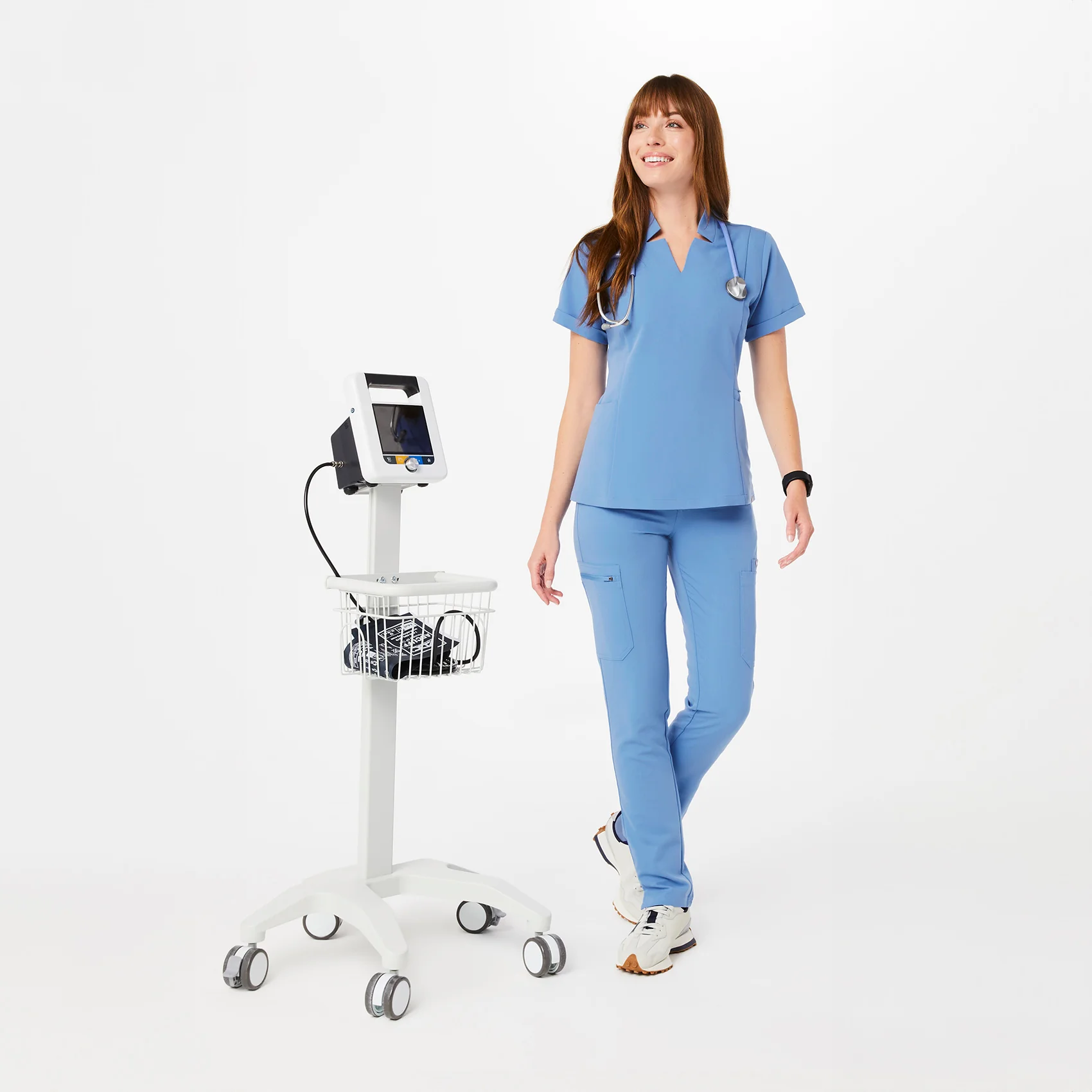 women's Ceil Blue Inala - Slim Scrub Top - Image 2