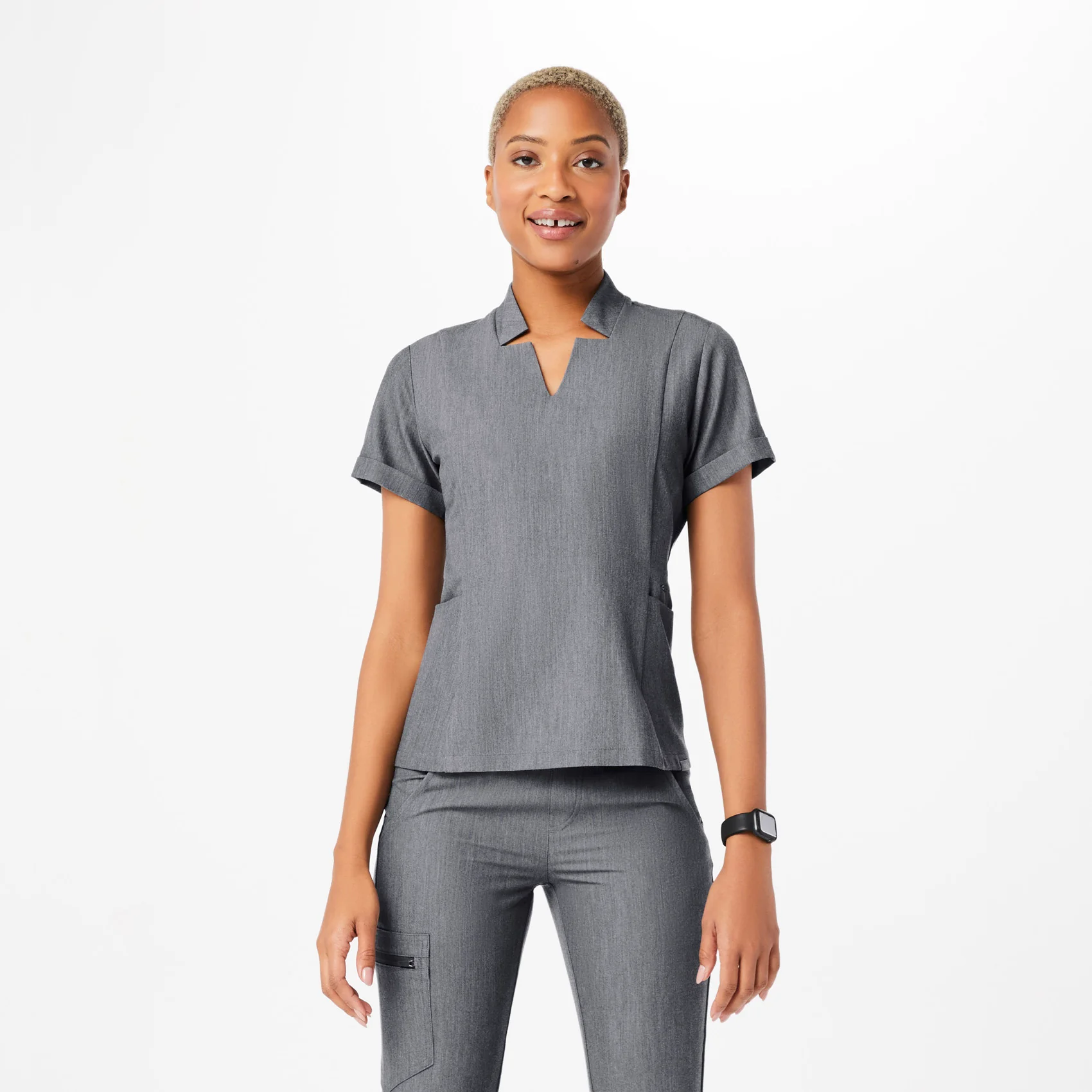 women's Graphite Inala - Slim Scrub Top
