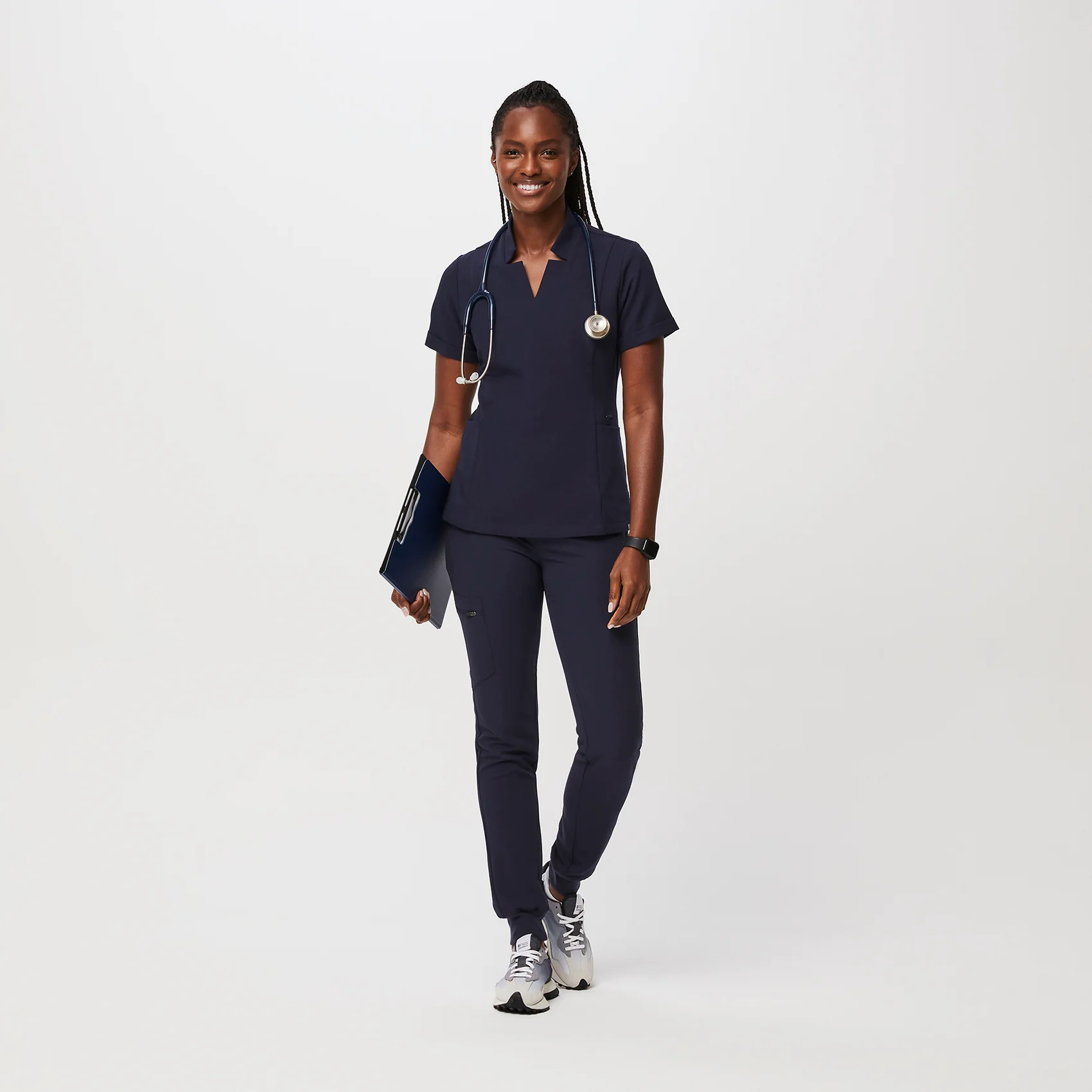 women's Navy Inala - Slim Scrub Top - Image 2