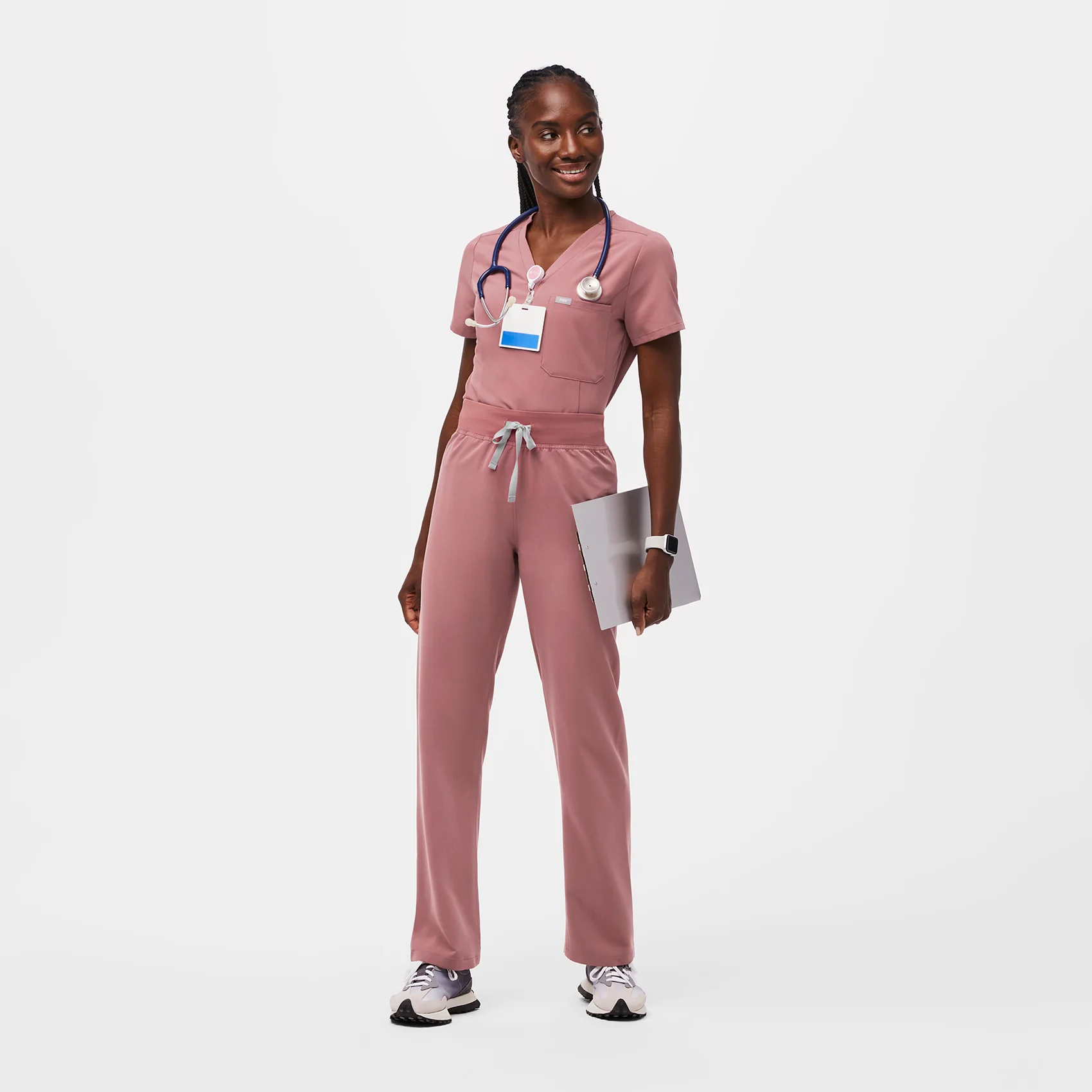 women's Mauve Livingston™ High Waisted - Petite Basic Scrub Pants - Image 2