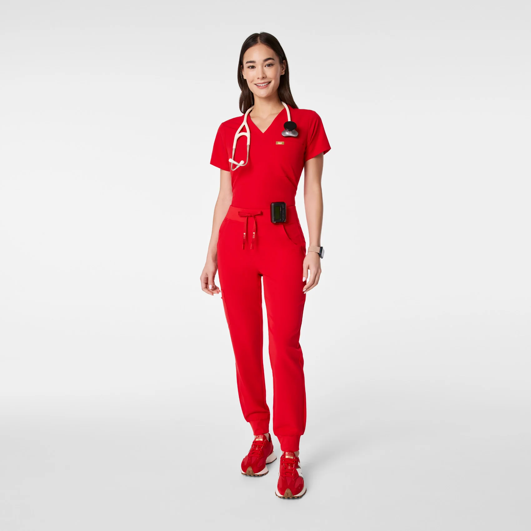 women's Lunar New Year Pop Red High Waisted Zamora - Tall Jogger Scrub Pant™ - Image 2