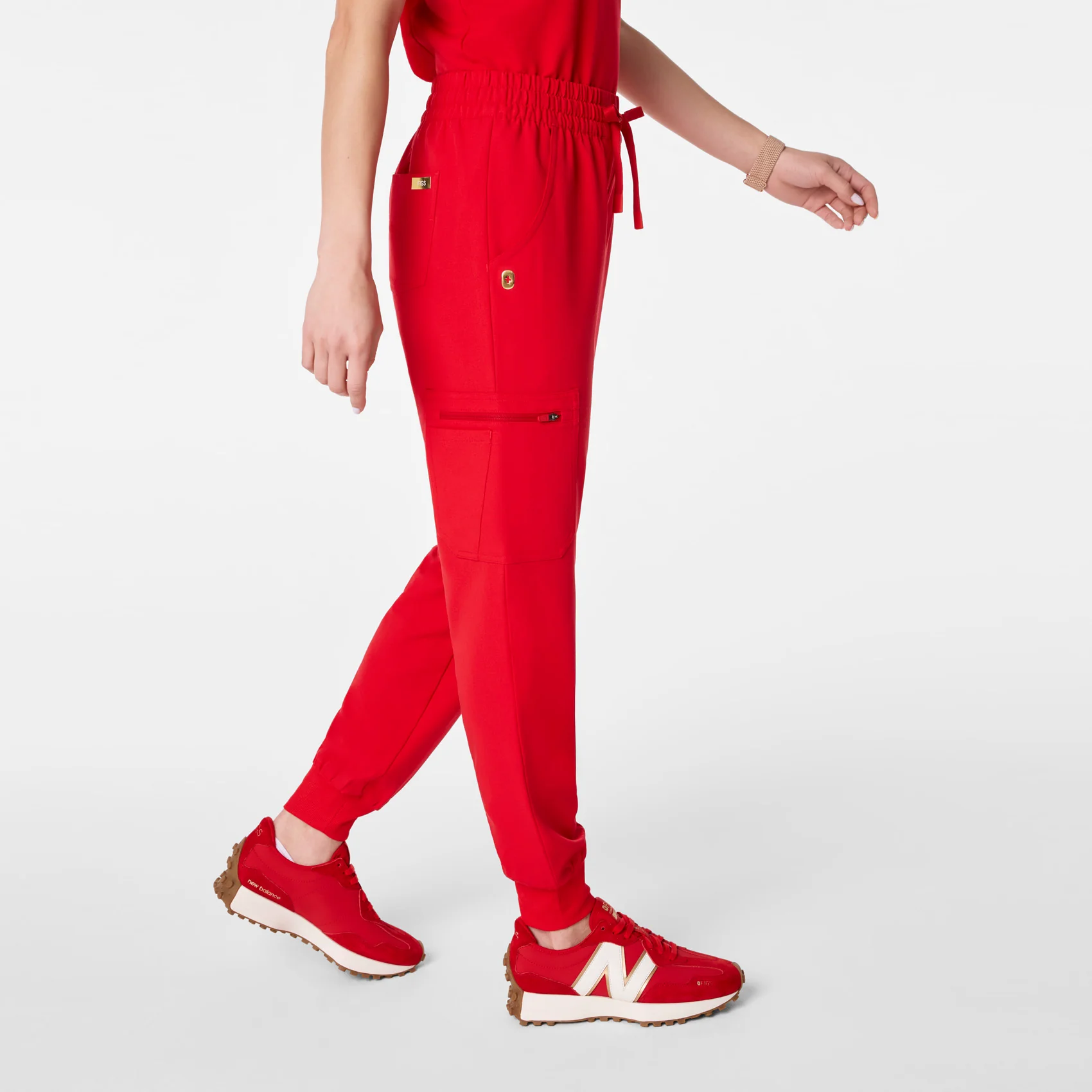 women's Lunar New Year Pop Red High Waisted Uman Relaxed - Jogger Scrub Pant - Image 4