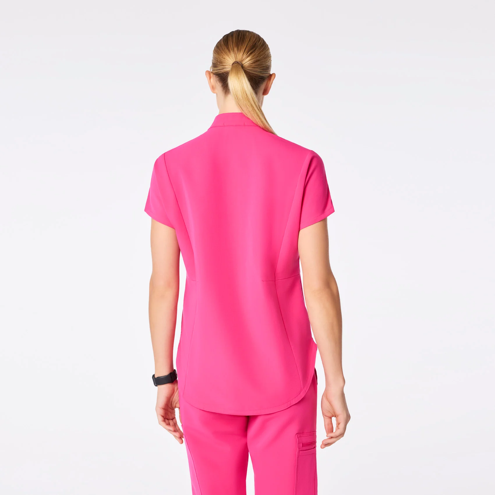 women's Shocking Pink Montex Scrub Top - Image 4