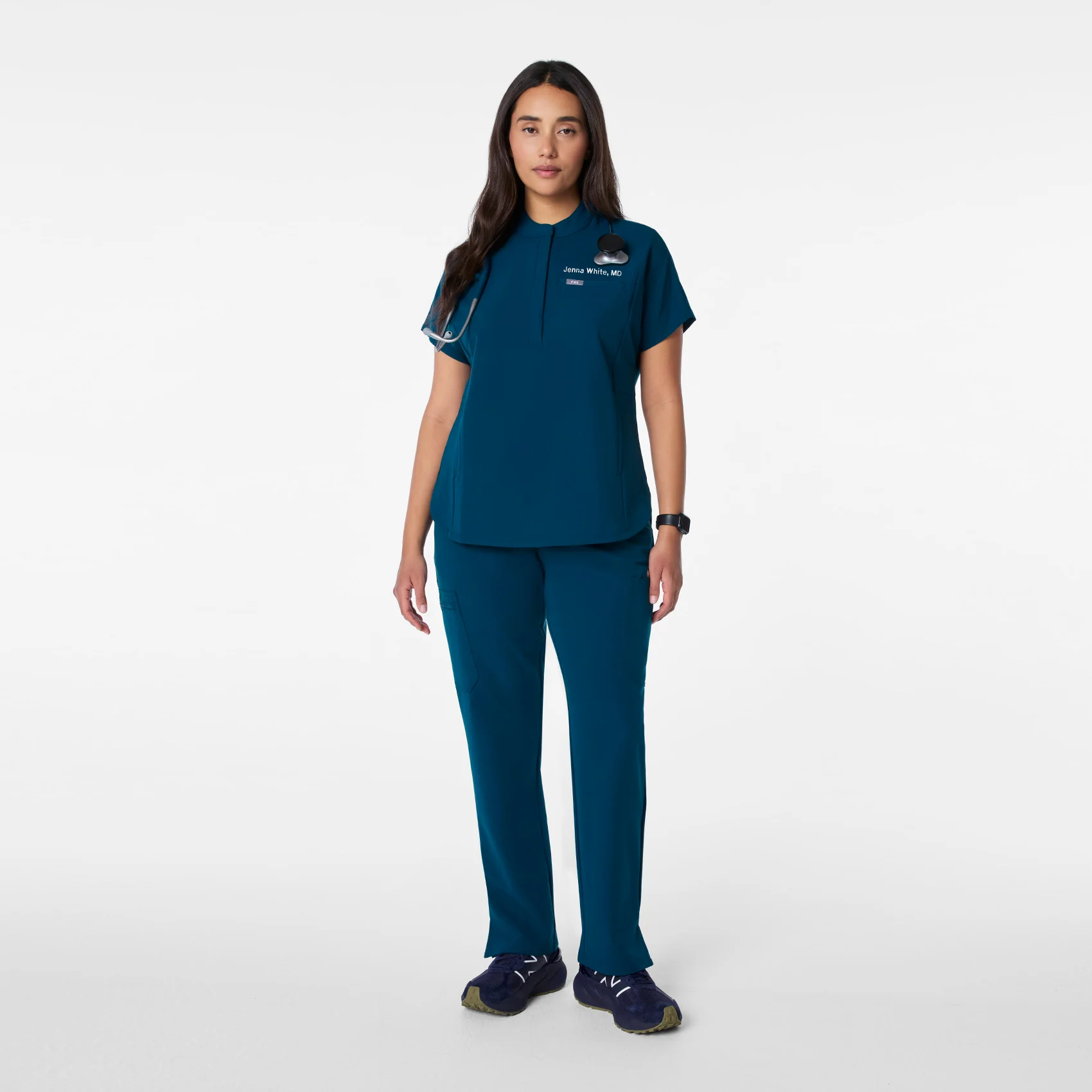 women's Deep Reef Montex - Mock Neck Scrub Top - Image 2
