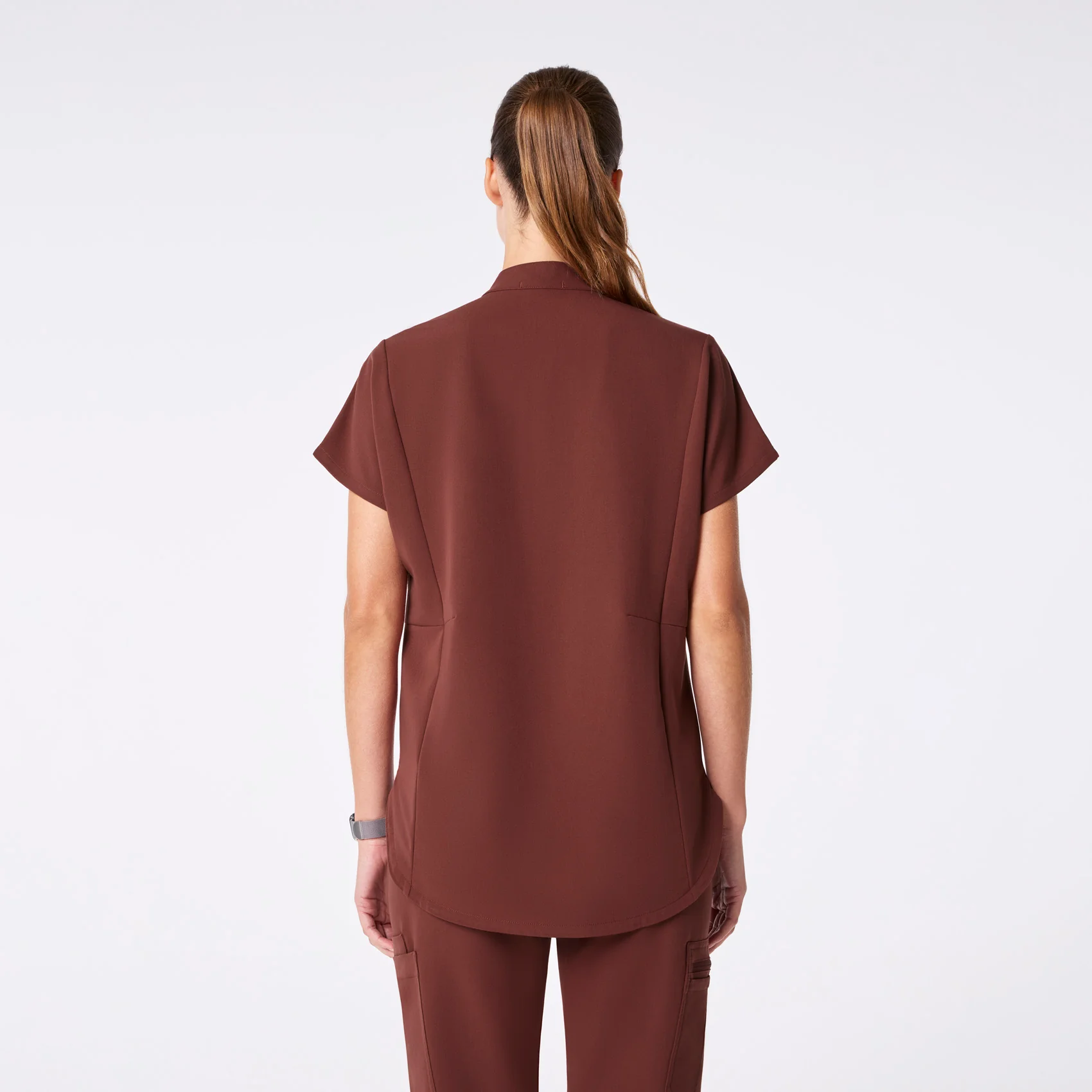 women's Walnut Montex - Mock Neck Scrub Top - Image 4