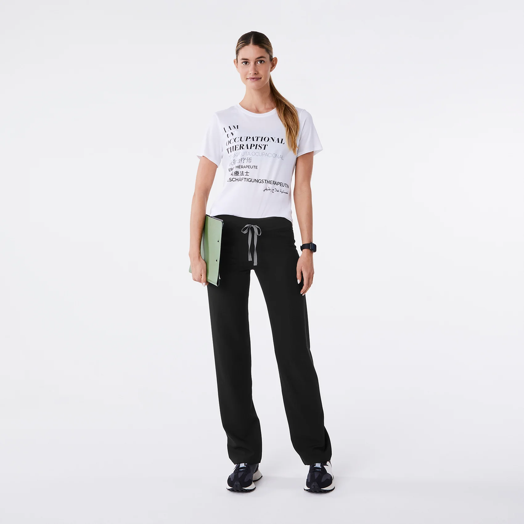 women's White Occupational Therapist Supersoft - Shortsleeve Underscrub - Image 2