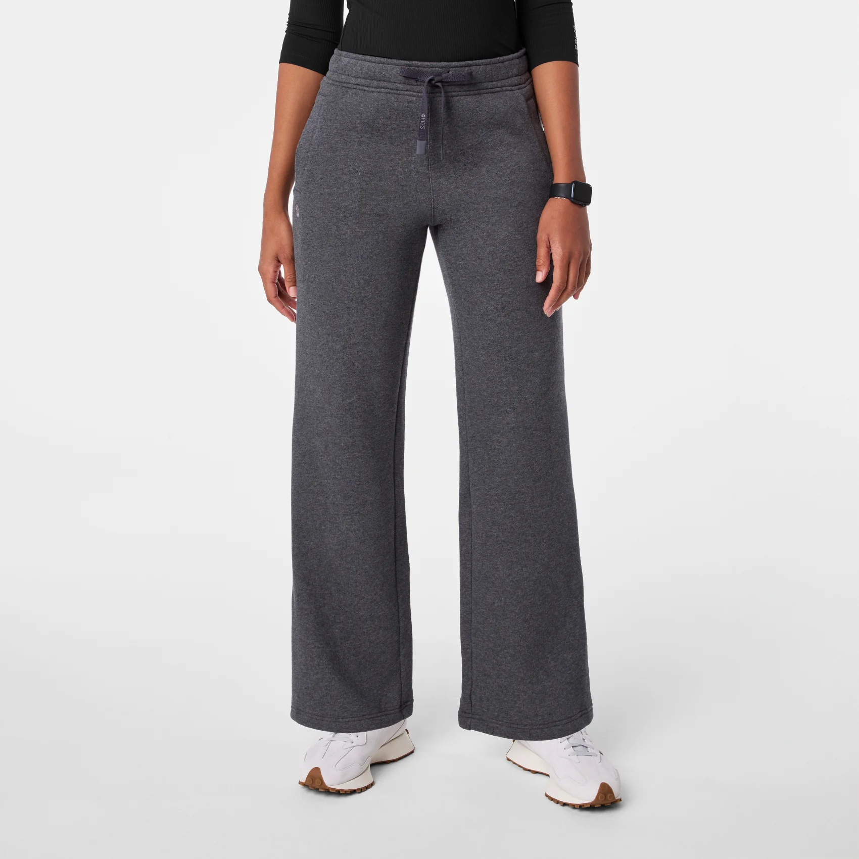 women's Charcoal Heather Grey Off-Shift Wide Leg - Sweatpant™