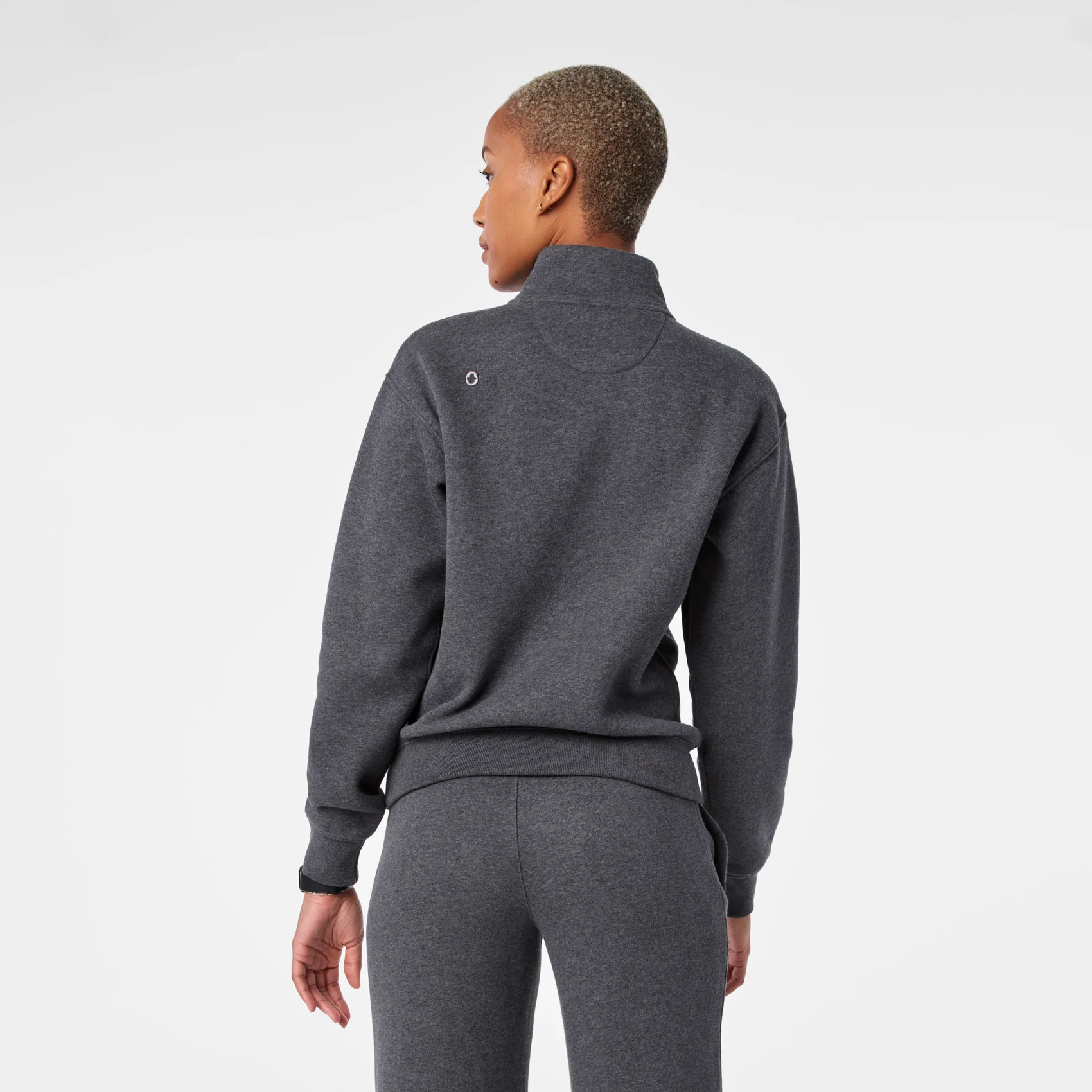 women's Charcoal Heather Grey Off-Shift ¼ Zip - Sweatshirt™ - Image 4