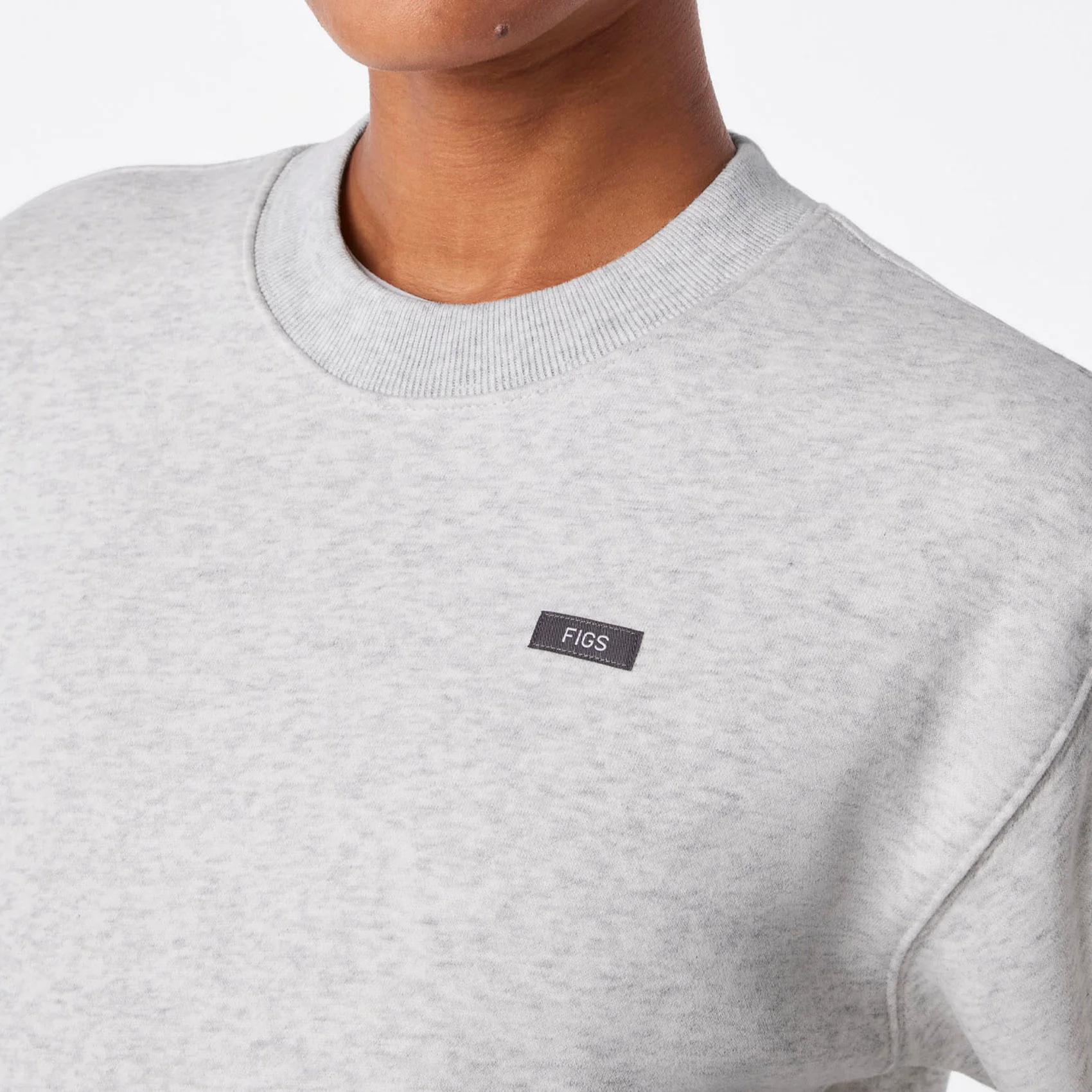 women's Heather Grey Off-Shift Relaxed - Crewneck Sweatshirt™ - Image 6