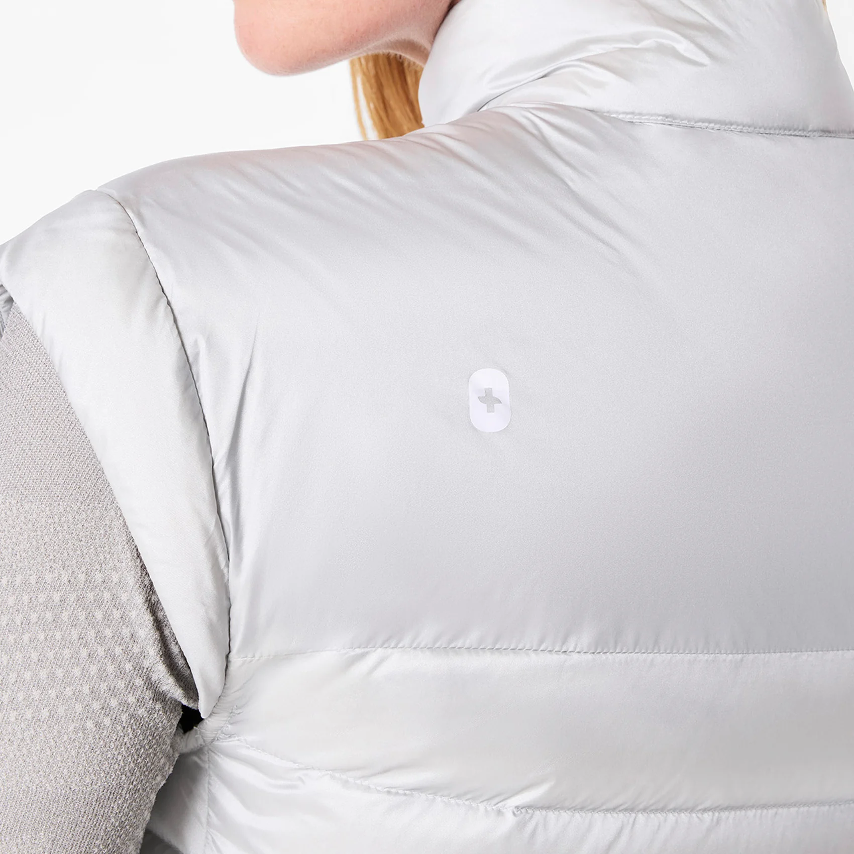 women's Silver Frost On-Shift Metallic Puffer Vest - Image 5