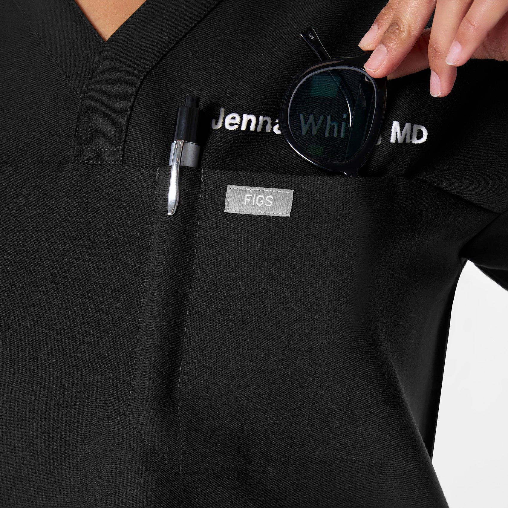 women's Black Pagosa Relaxed V-Neck - Scrub Top - Image 6