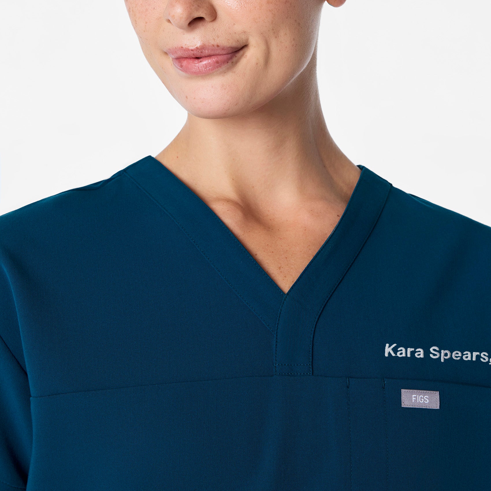 women's Deep Reef Pagosa Relaxed V-Neck - Scrub Top - Image 5
