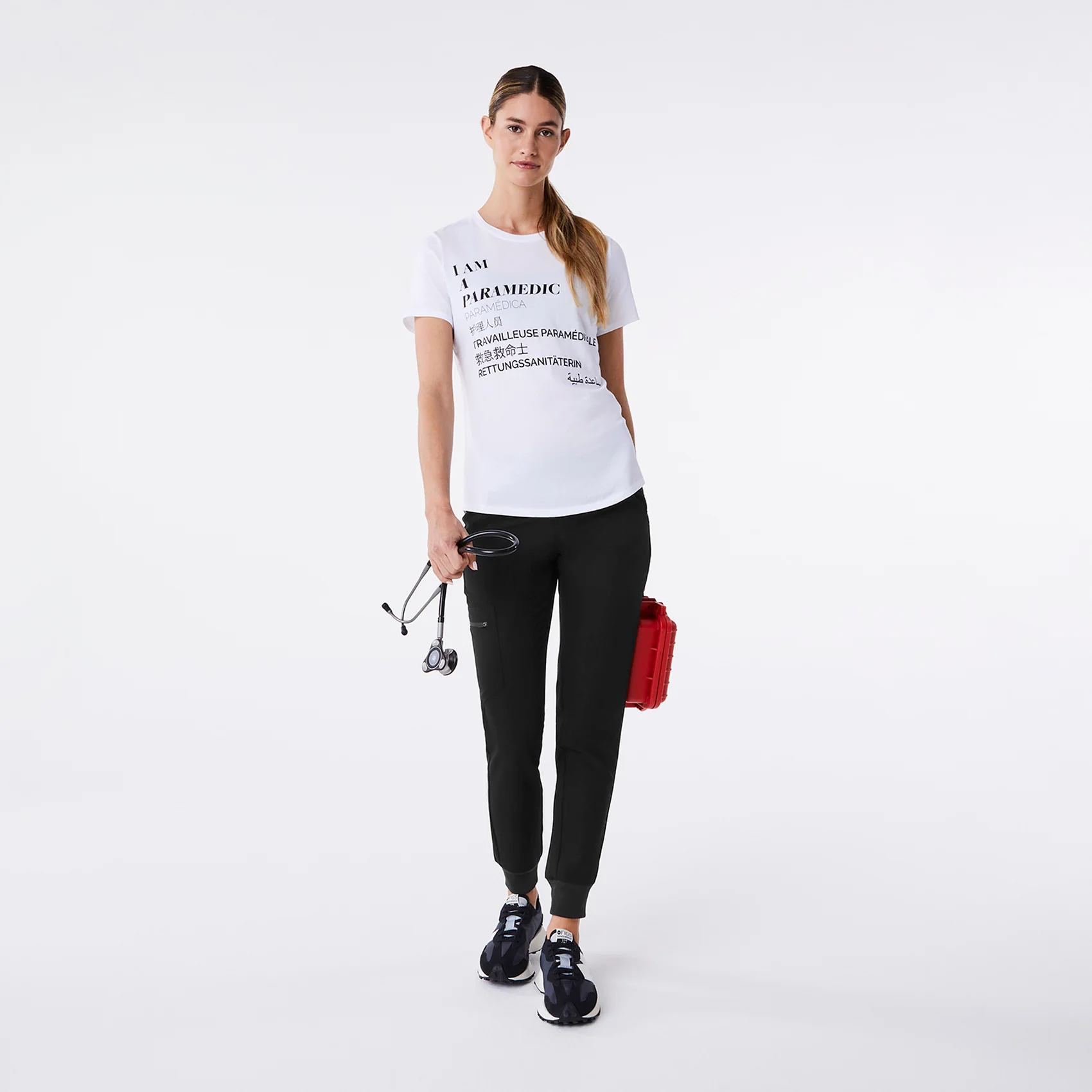 women's White Paramedic Supersoft - Shortsleeve Underscrub - Image 2