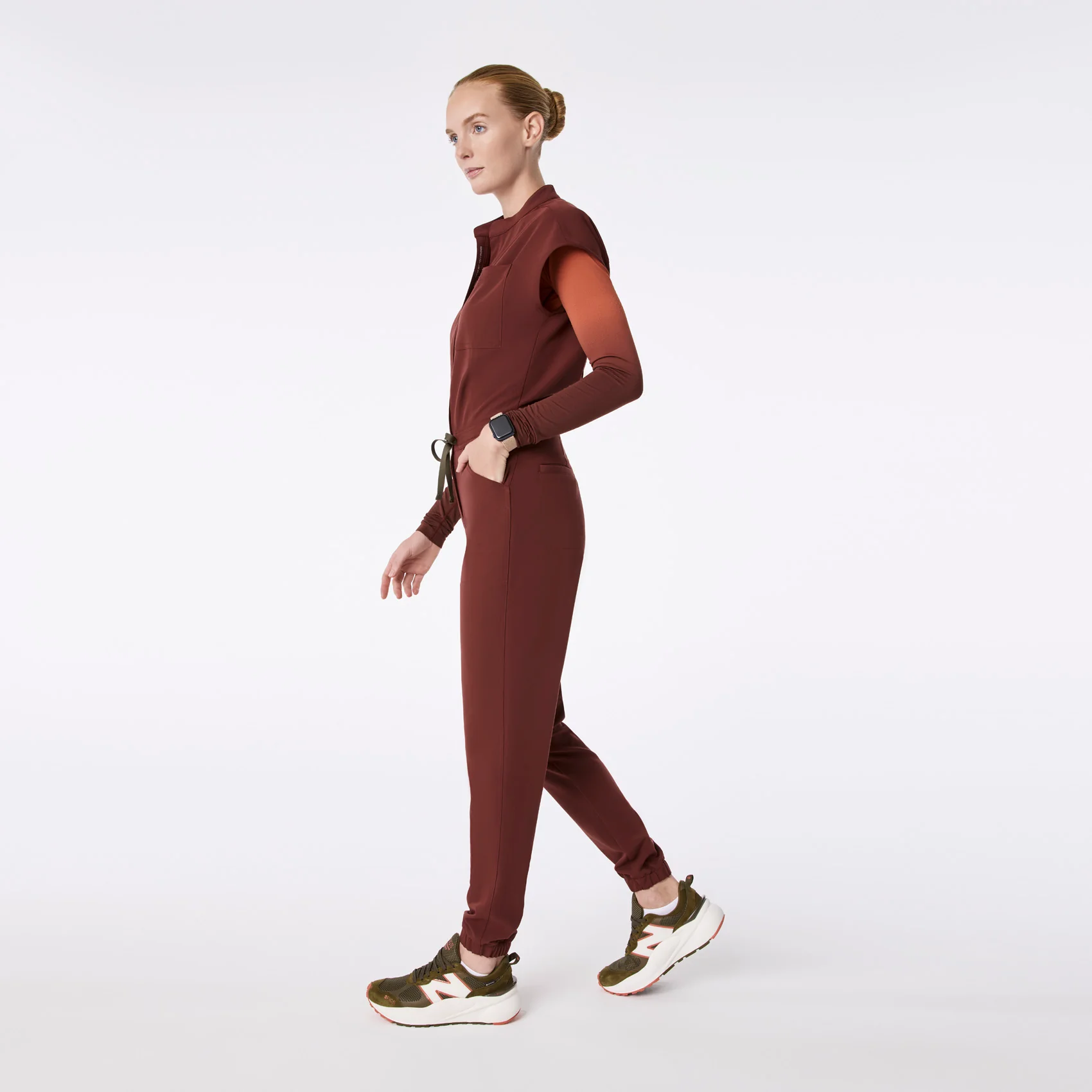 women's Walnut Rafaela Cargo  -  Tall ScrubJumpsuit™ - Image 3