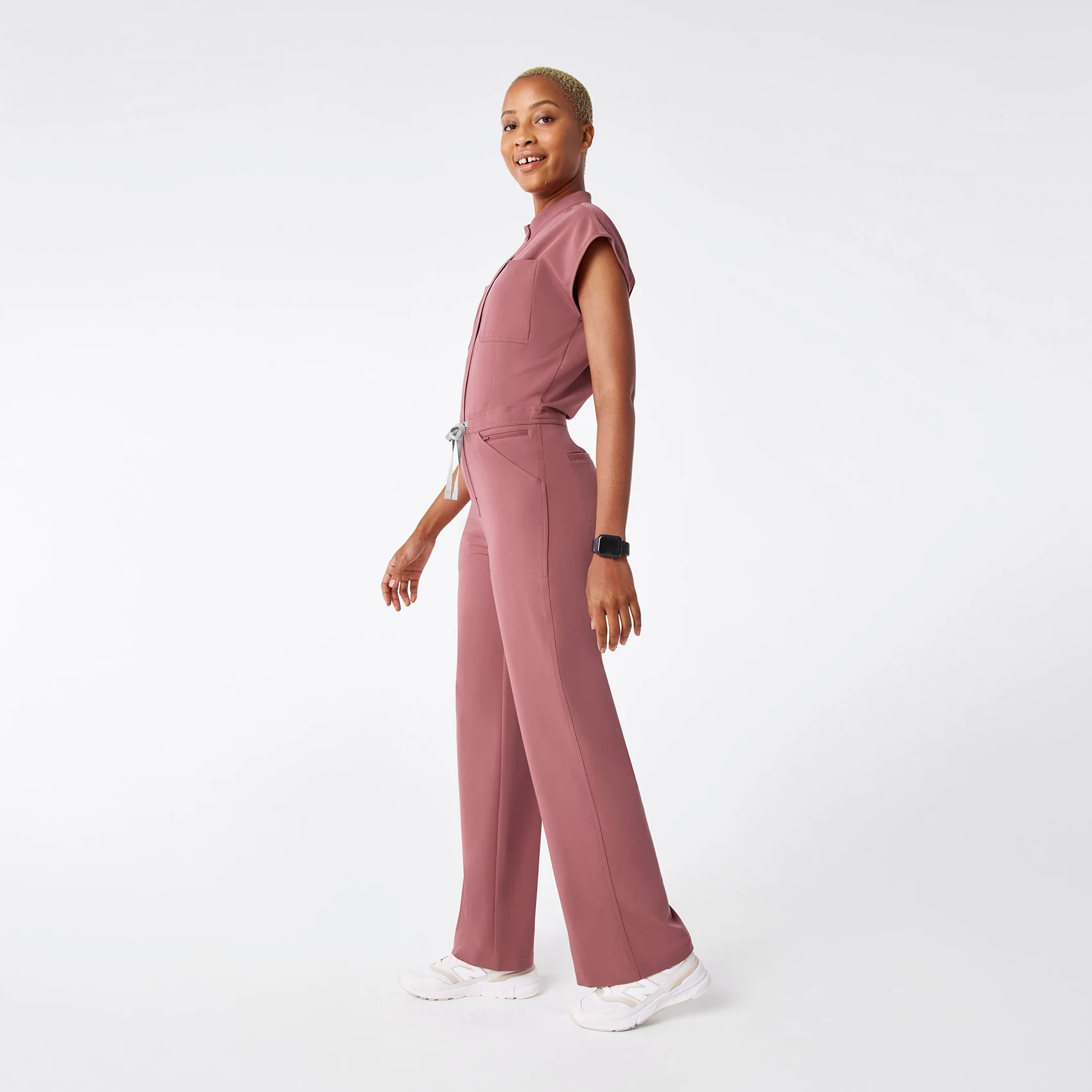 women's Mauve Rafaela Wide Leg - ScrubJumpsuit™ - Image 3