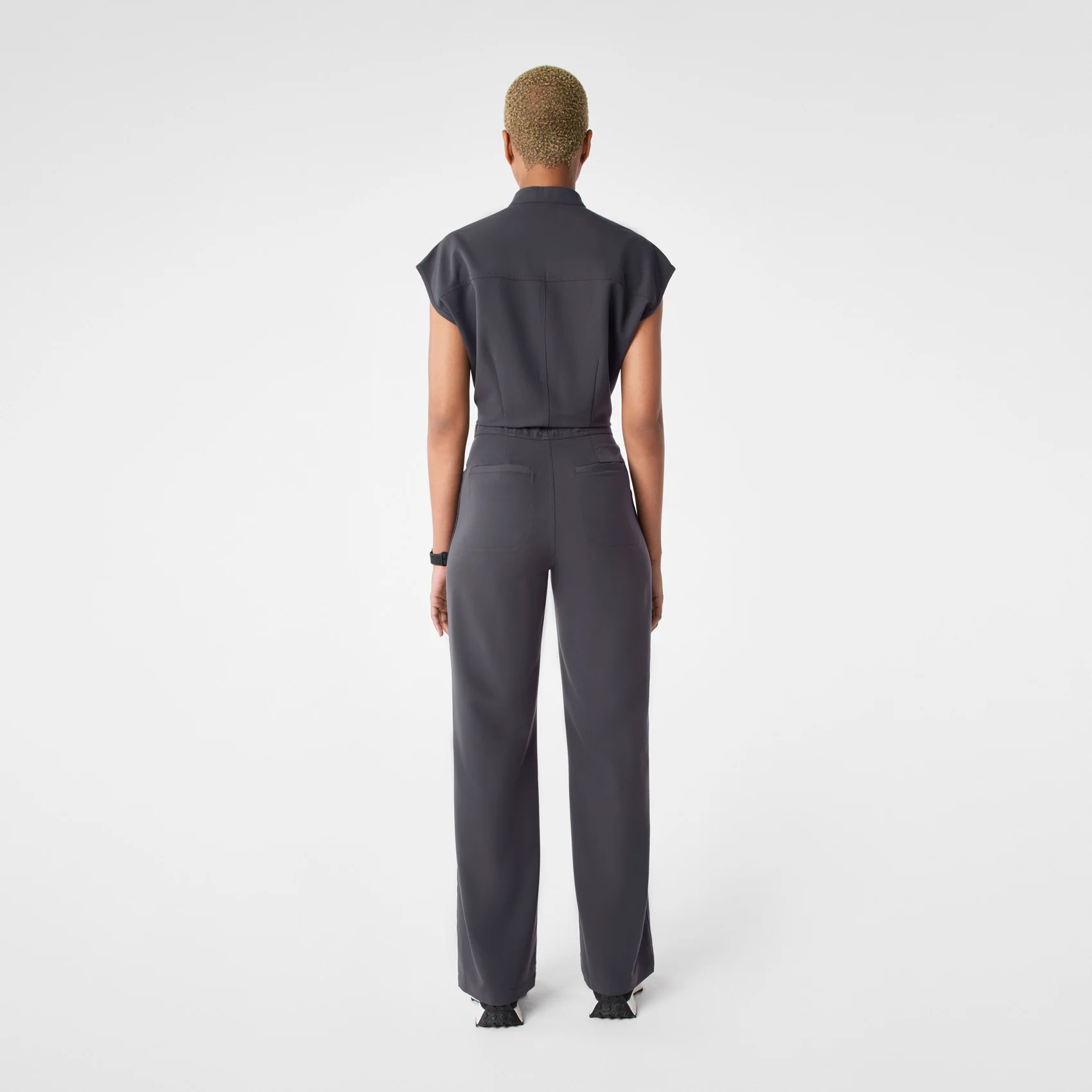 women's Charcoal Rafaela Wide Leg - Tall ScrubJumpsuit™ - Image 2