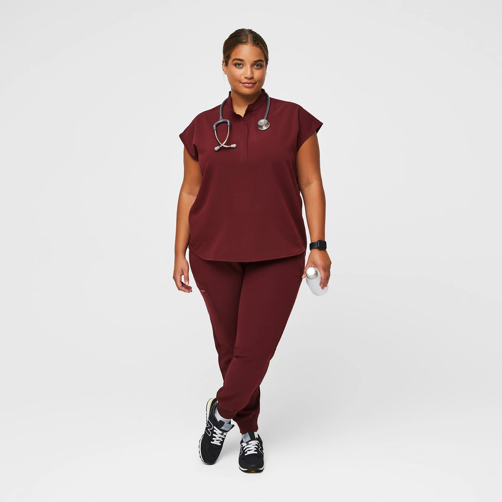 Women's Burgundy Rafaela™ - Oversized Scrub Top - Image 2