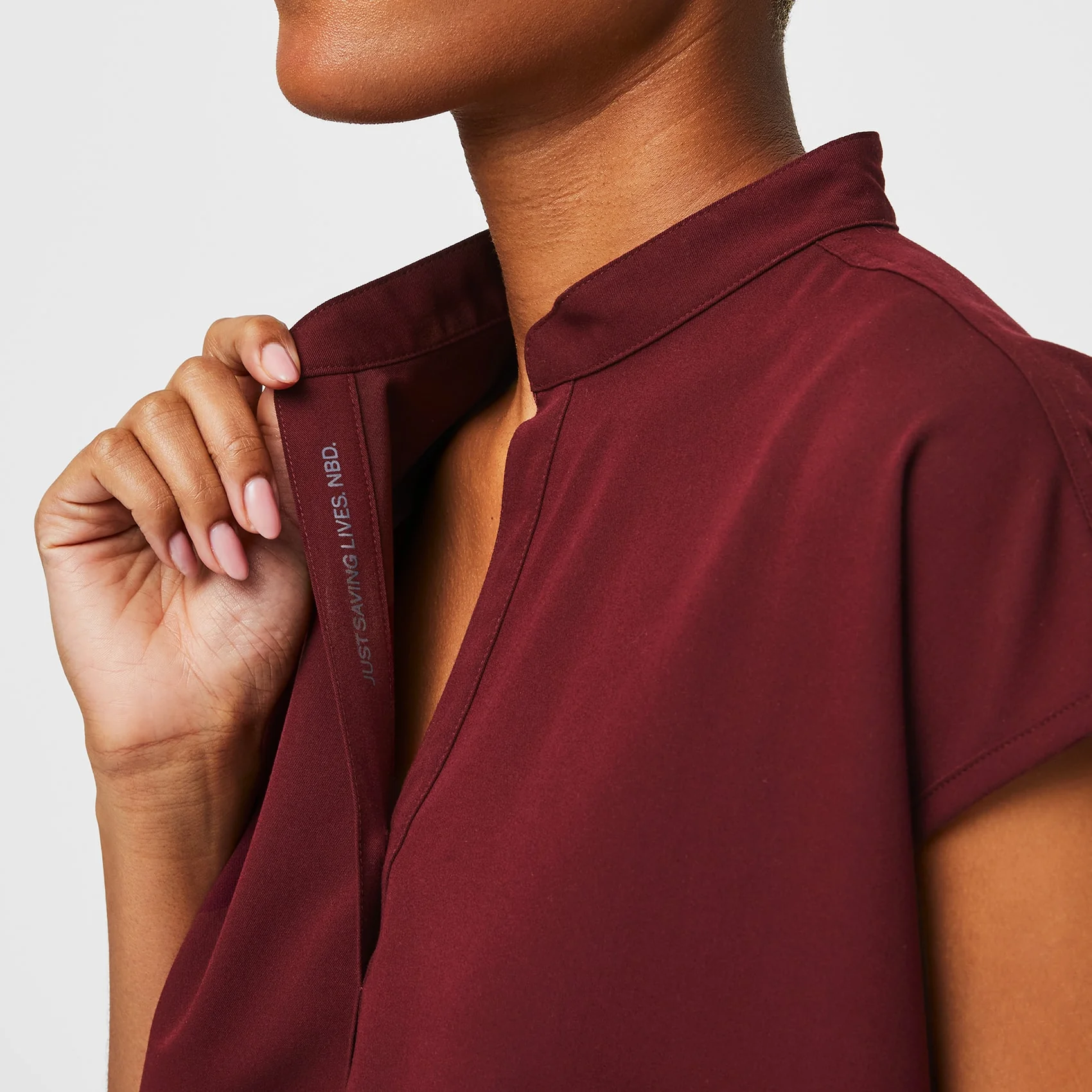 Women's Burgundy Rafaela™ - Oversized Scrub Top - Image 5