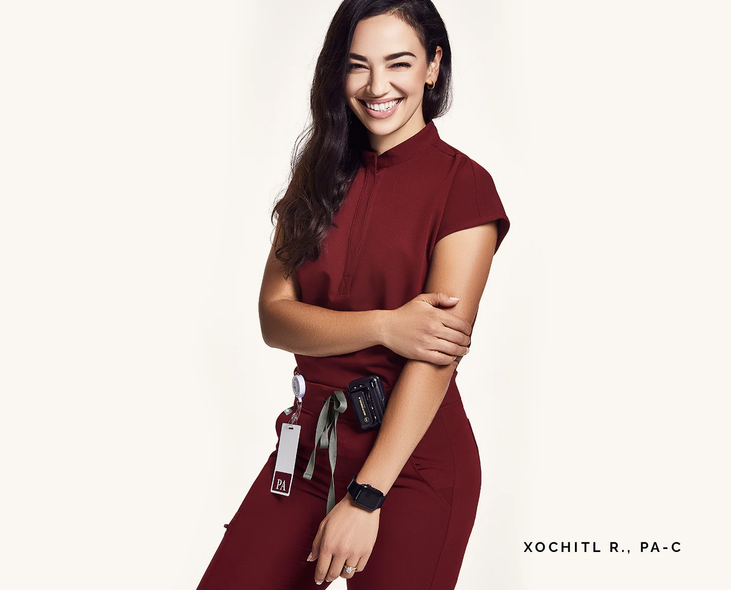 Women's Burgundy Rafaela™ - Oversized Scrub Top - Image 8
