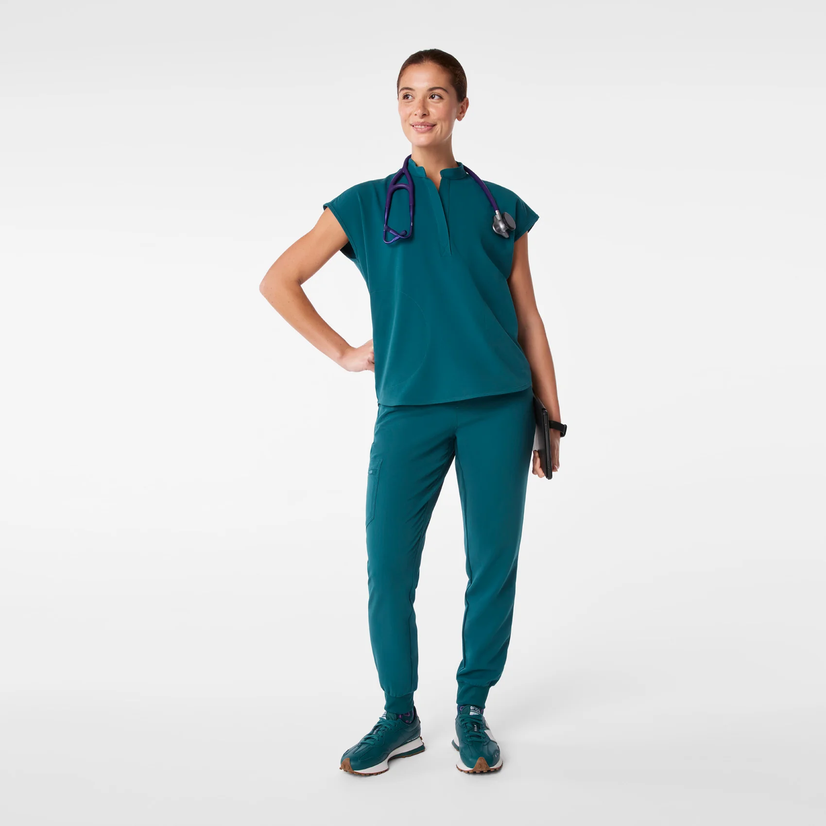 women's Caribbean Blue Rafaela - Oversized Scrub Top™ - Image 2