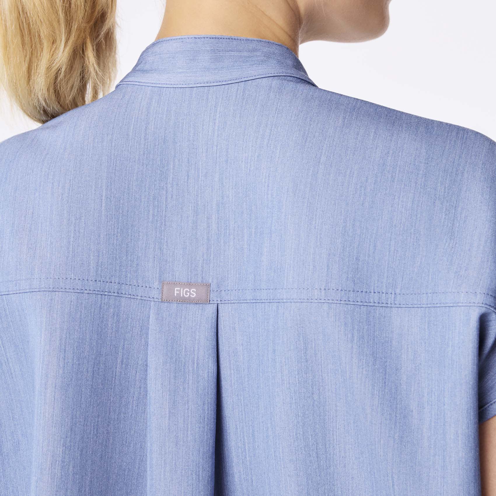 women's Heather Indigo Rafaela - Oversized Scrub Top™ - Image 5