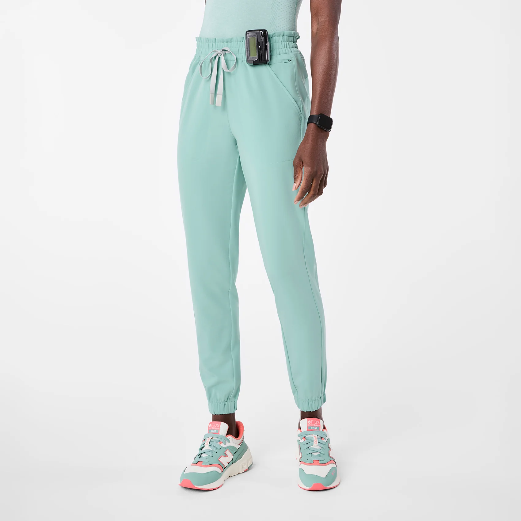 women's Seaglass Regina High Waisted Slim Jogger - Petite Scrub Pant