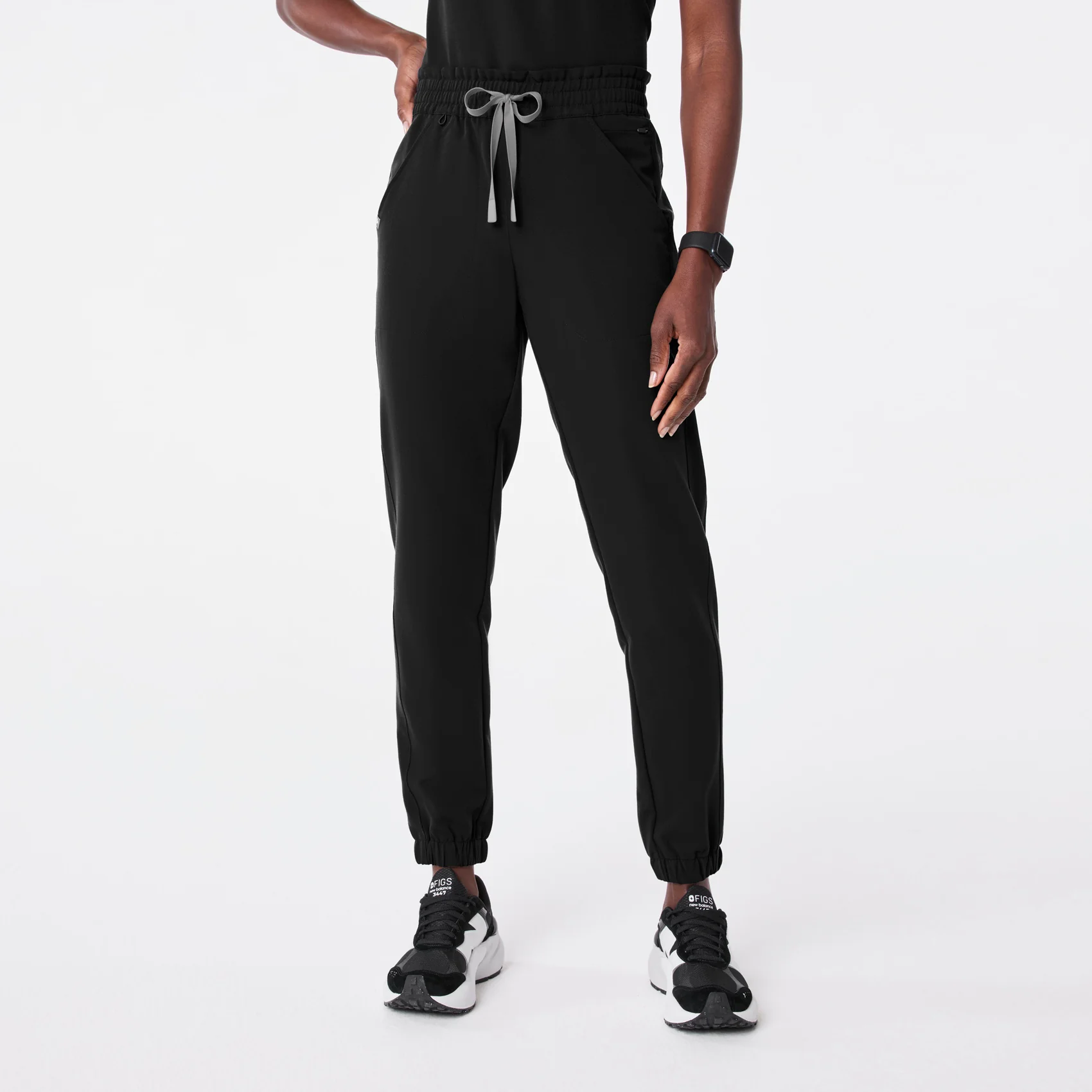 women's Black Regina High Waisted Slim Jogger - Scrub Pant